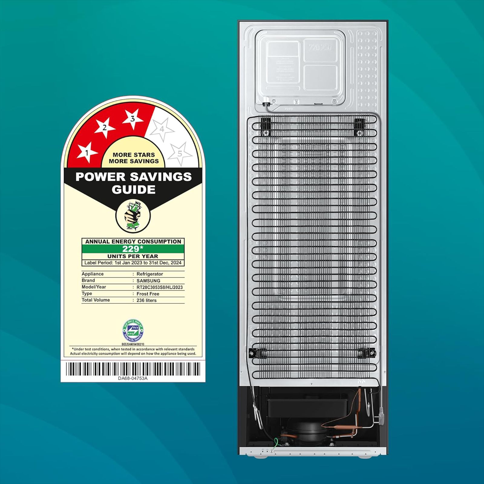 SAMSUNG 236 Litres 3 Star Frost Free Double Door Refrigerator with Stabilizer Free Operation (RT28C3053S8/HL, Elegant Inox) SAMSUNG 236 Litres 3 Star Frost Free Double Door Refrigerator with Stabilizer Free Operation (RT28C3053S8/HL, Elegant Inox)_11