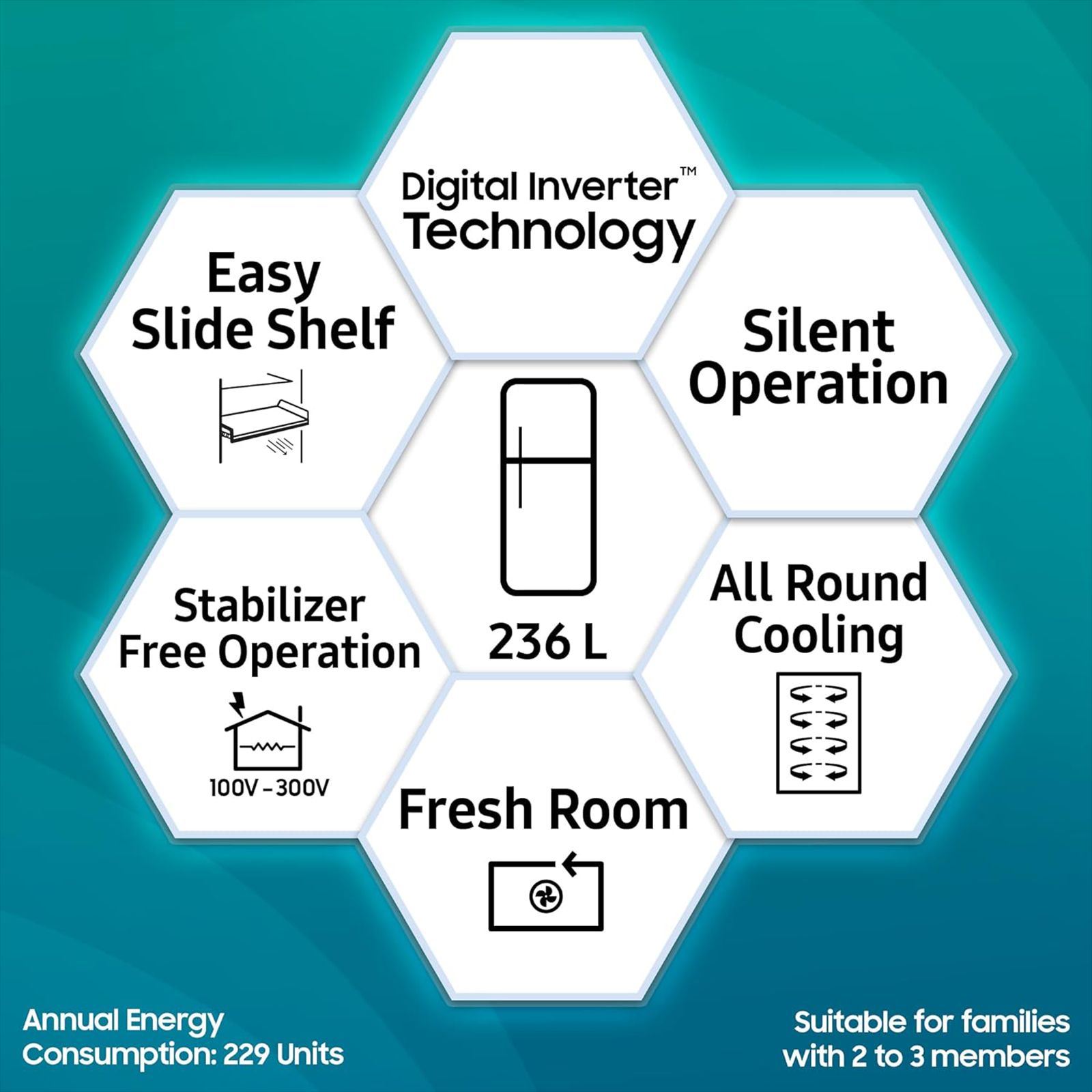 SAMSUNG 236 Litres 3 Star Frost Free Double Door Refrigerator with Stabilizer Free Operation (RT28C3053S8/HL, Elegant Inox) SAMSUNG 236 Litres 3 Star Frost Free Double Door Refrigerator with Stabilizer Free Operation (RT28C3053S8/HL, Elegant Inox)_12