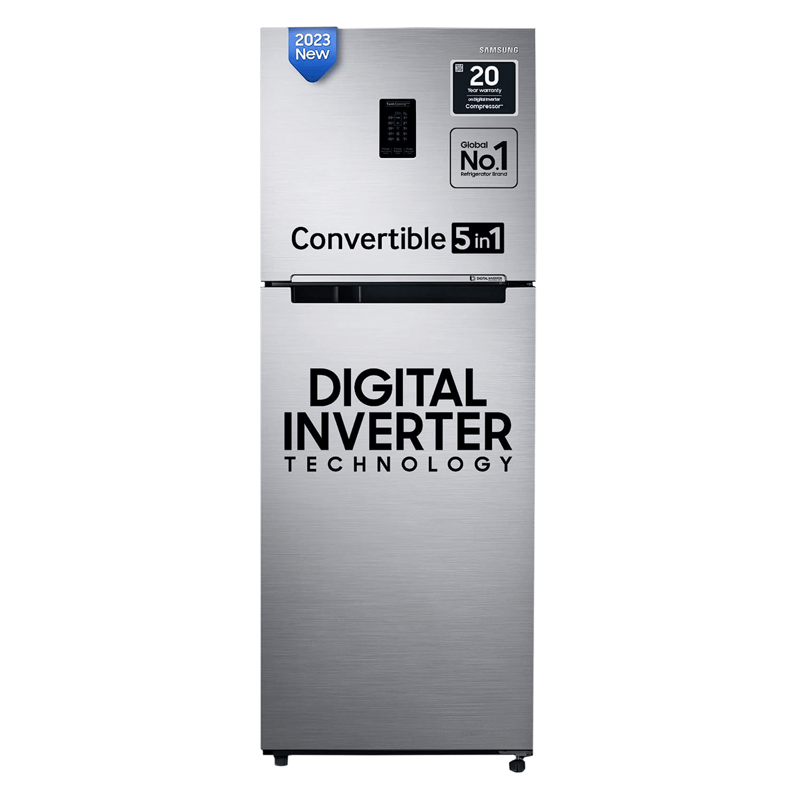 SAMSUNG 301 Litres 3 Star Frost Free Double Door Convertible Refrigerator with Stabilizer Free Operation (RT34C4523S9/HL, Refined Inox) SAMSUNG 301 Litres 3 Star Frost Free Double Door Convertible Refrigerator with Stabilizer Free Operation (RT34C4523S9/HL, Refined Inox)_1