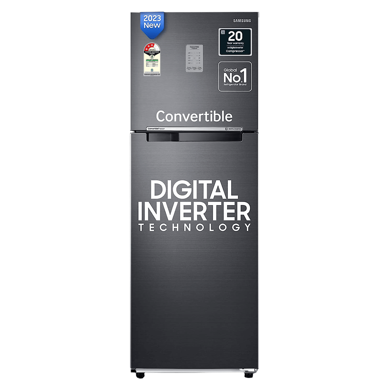 SAMSUNG 256 Litres 3 Star Frost Free Double Door Convertible Refrigerator with Stabilizer Free Operation (RT30C3733BX/HL, Luxe Black) SAMSUNG 256 Litres 3 Star Frost Free Double Door Convertible Refrigerator with Stabilizer Free Operation (RT30C3733BX/HL, Luxe Black)_1