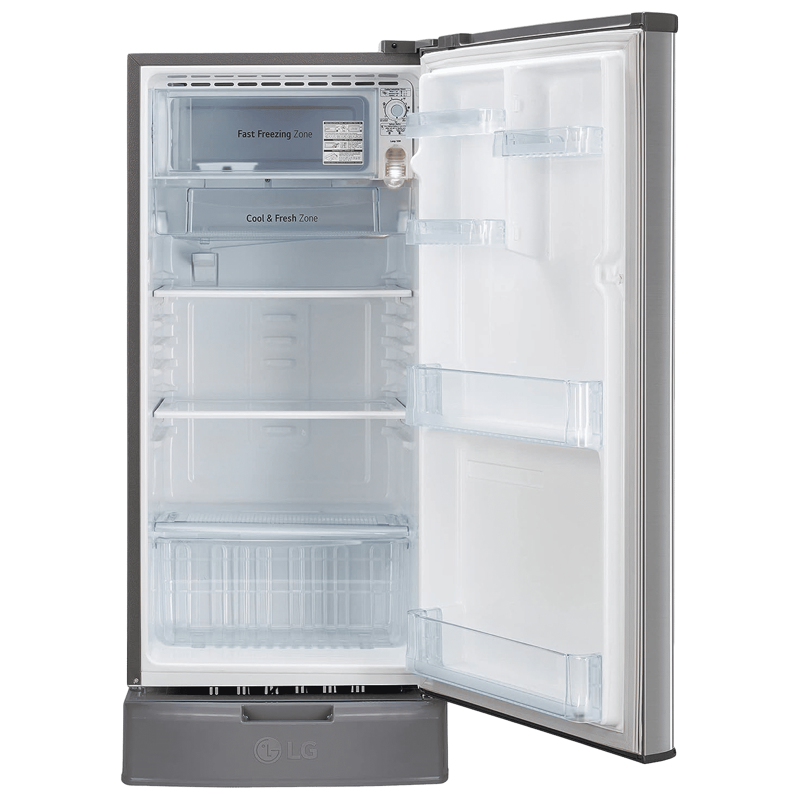 LG 185 Litres 4 Star Direct Cool Single Door Refrigerator with Antibacterial Gasket (GL-D199OPZY.DPZZPS, Shiny Steel) LG 185 Litres 4 Star Direct Cool Single Door Refrigerator with Antibacterial Gasket (GL-D199OPZY.DPZZPS, Shiny Steel)_4