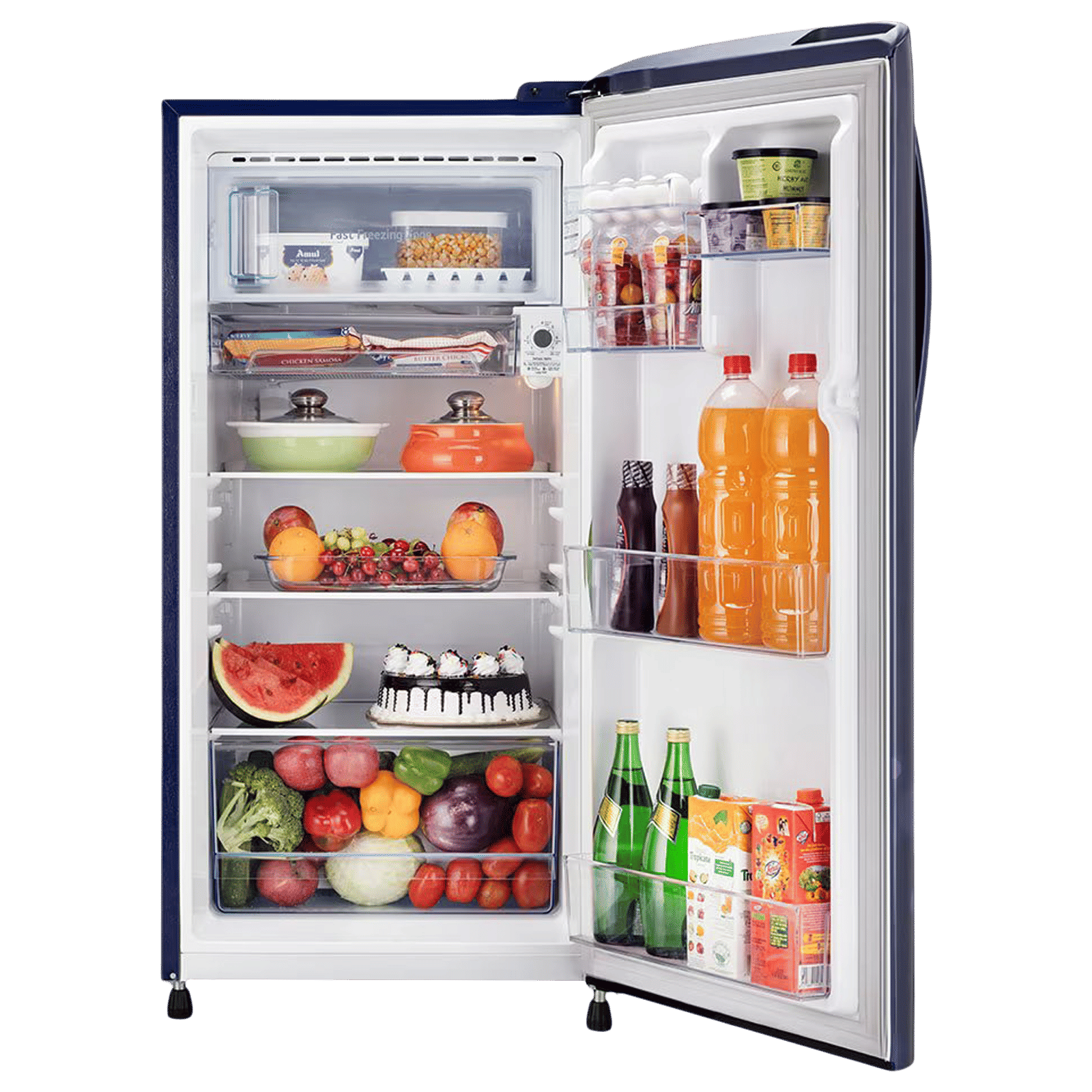 LG 201 Litres 3 Star Direct Cool Single Door Refrigerator with Stabilizer Free Operation (GLB211HBCDABCZEBN, Blue Charm)_5