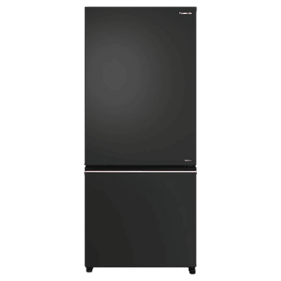 Panasonic 400 Litres 2 Star Frost Free Double Door Bottom Mount Convertible Refrigerator with AG Clean Technology (NR-BK418BQKN, Diamond Black)