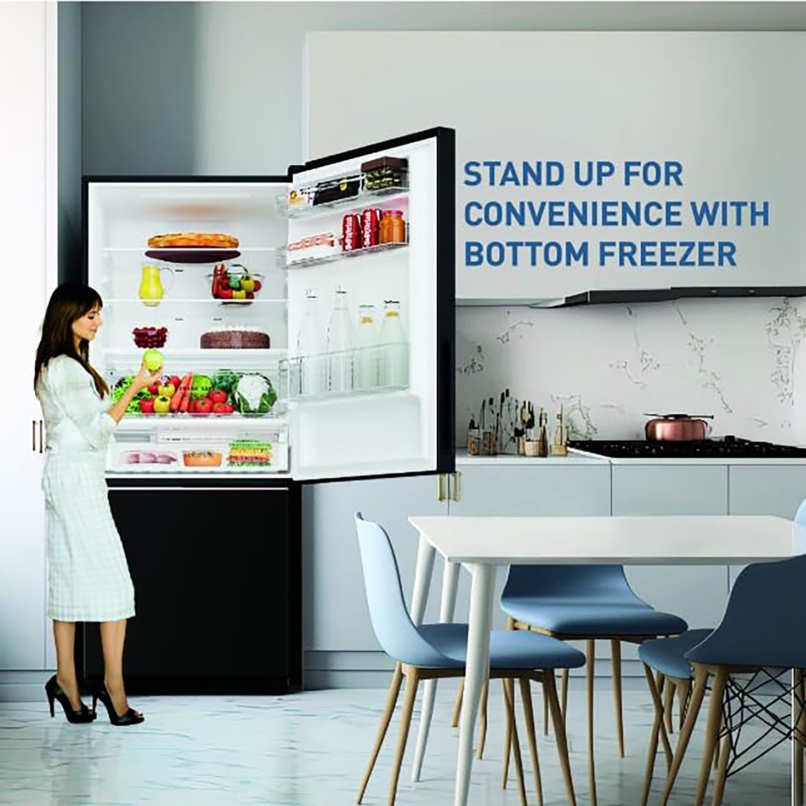 Panasonic 400 Litres 2 Star Frost Free Double Door Bottom Mount Convertible Refrigerator with AG Clean Technology (NR-BK418BQKN, Diamond Black)_11