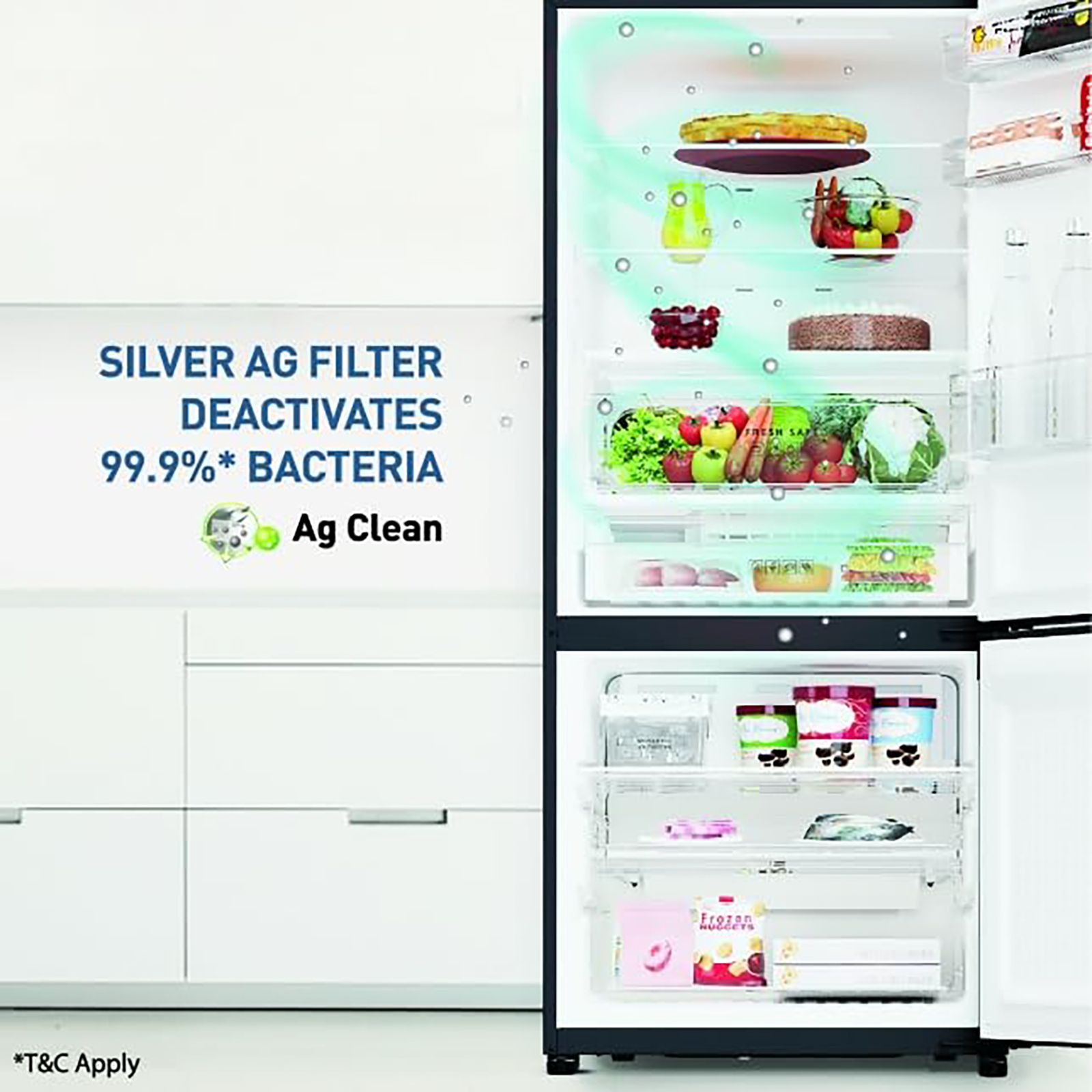 Panasonic 400 Litres 2 Star Frost Free Double Door Bottom Mount Convertible Refrigerator with AG Clean Technology (NR-BK418BQKN, Diamond Black)_14