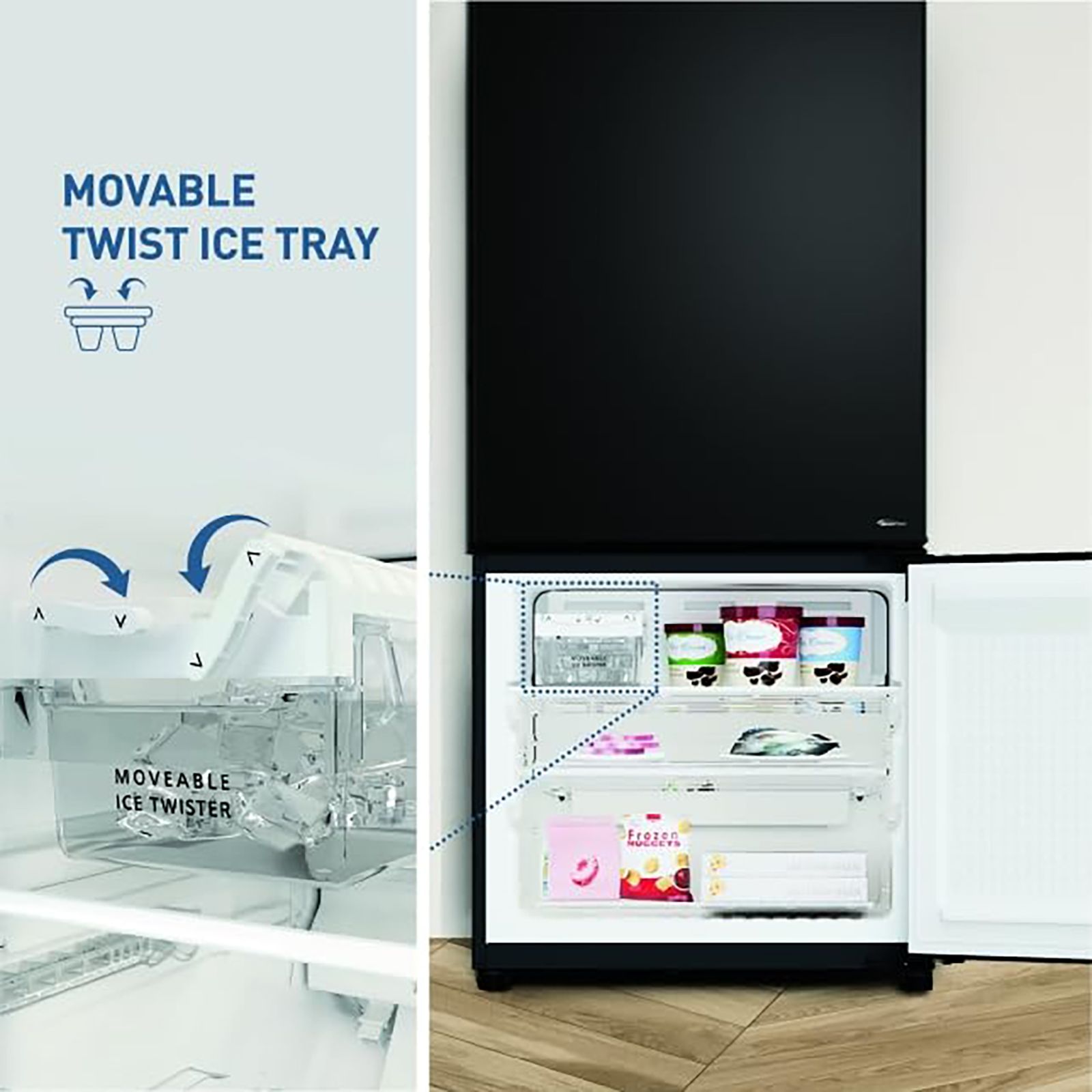 Panasonic 400 Litres 2 Star Frost Free Double Door Bottom Mount Convertible Refrigerator with AG Clean Technology (NR-BK418BQKN, Diamond Black)_15