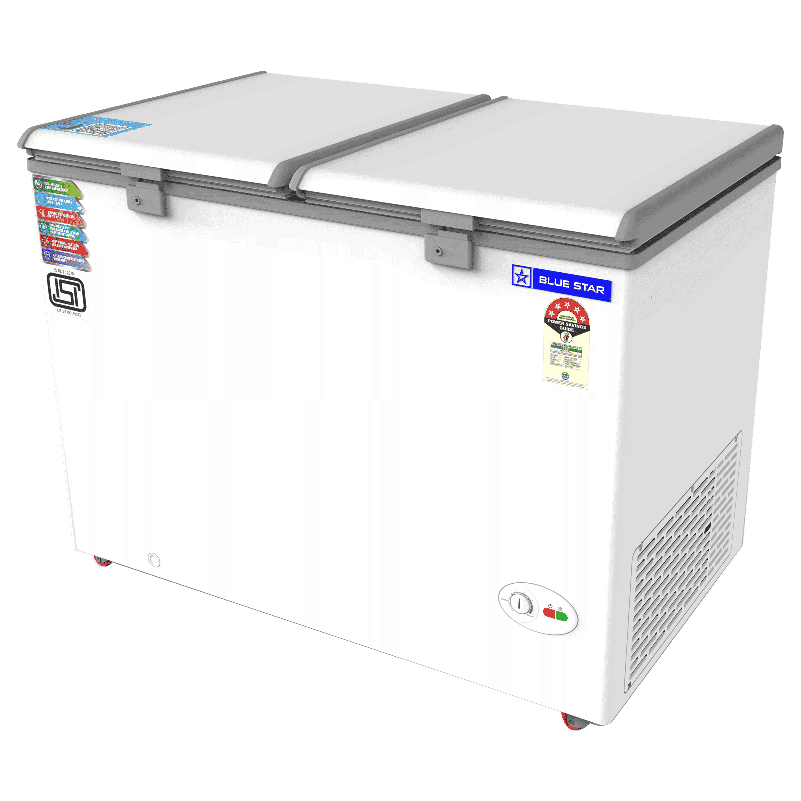 Blue Star 350 Litres 5 Star Double Door Deep Freezer (Stabilizer Free Operation, CF5-396NEYW , White)_4