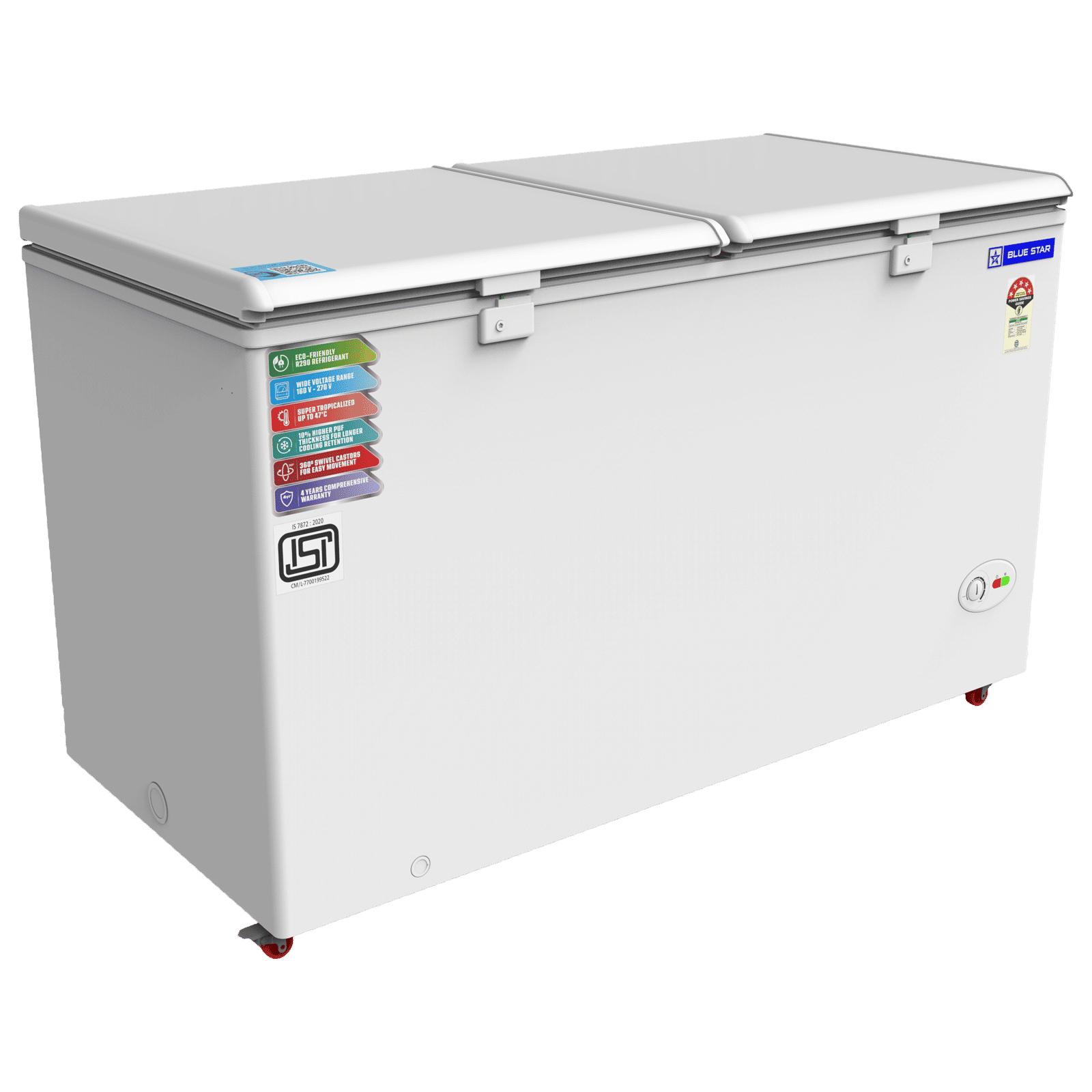 Blue Star 400 Litres 5 Star Double Door Deep Freezer (Stabilizer Free Operation, CF5460NEYW, White) Blue Star 400 Litres 5 Star Double Door Deep Freezer (Stabilizer Free Operation, CF5460NEYW, White)_3