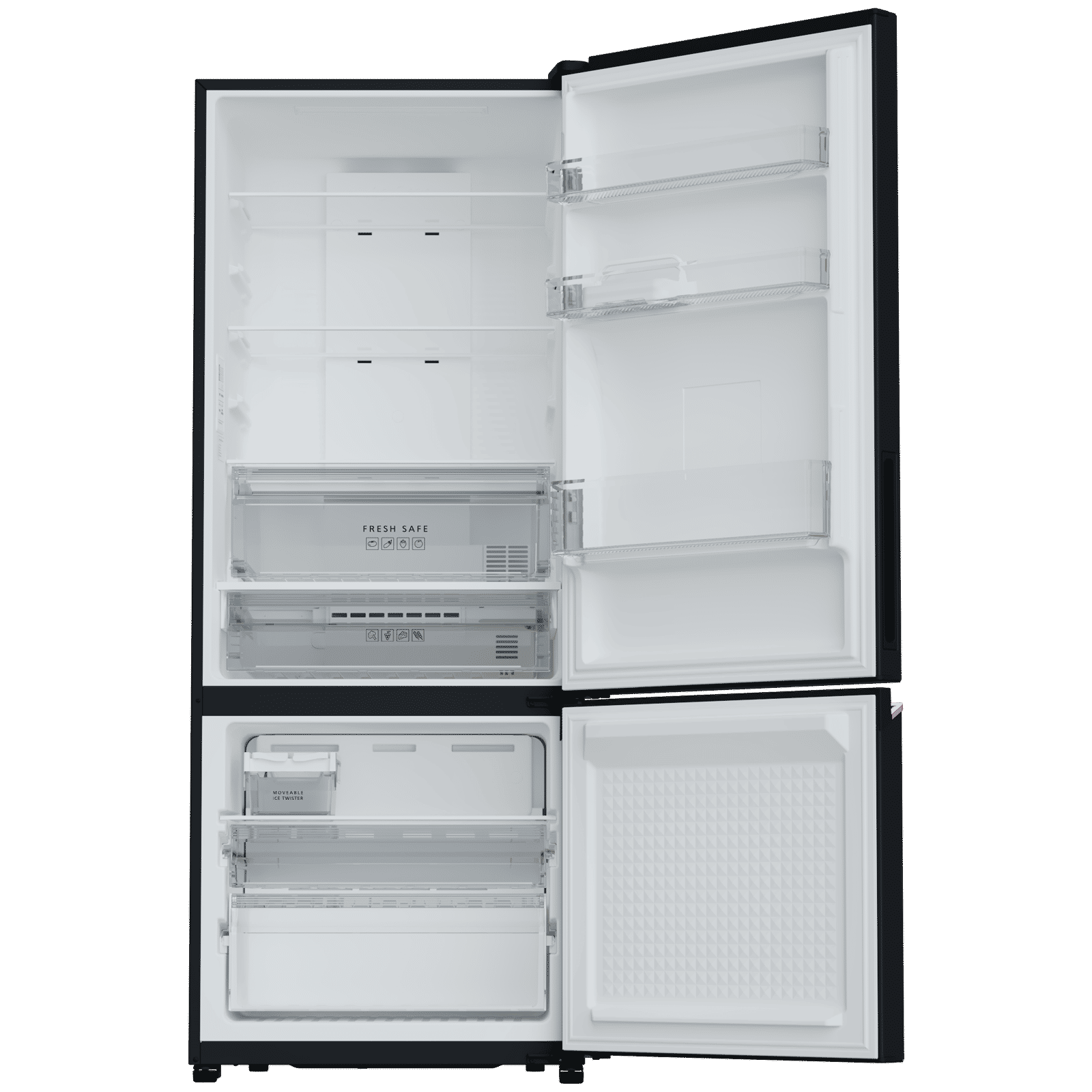 Panasonic 450 Litres 2 Star Frost Free Double Door Bottom Mount Convertible Refrigerator with AG Clean Technology (BK468BQKN, Diamond Black)_3