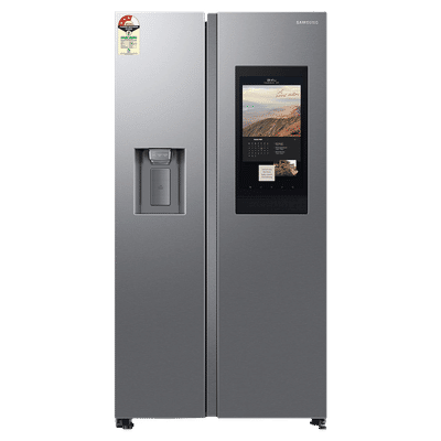 SAMSUNG 615 Litres 3 Star Frost Free Side by Side Convertible Refrigerator with Water Dispenser (RS7HCG8543SLHL, Silver)