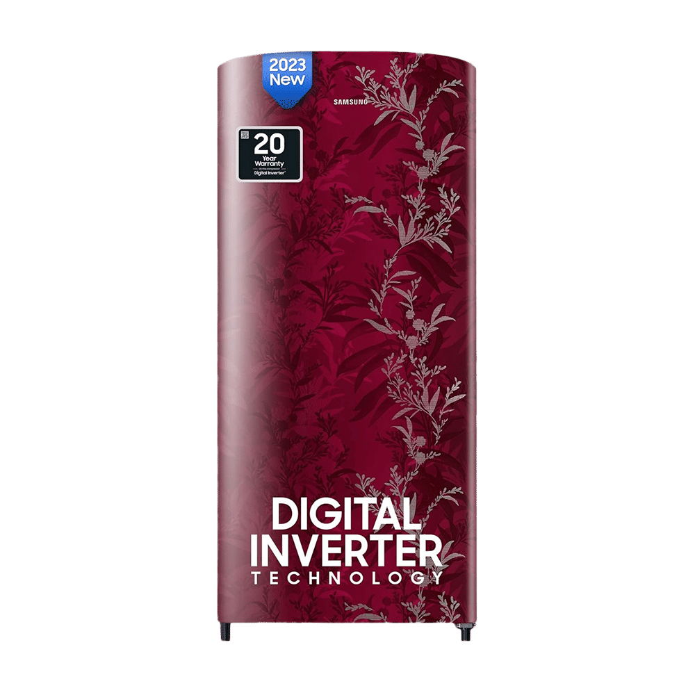 SAMSUNG 183 Litres 2 Star Direct Cool Single Door Refrigerator with Antibacterial Gasket (RR20C20C26R, Mystic Overlay Red)_1