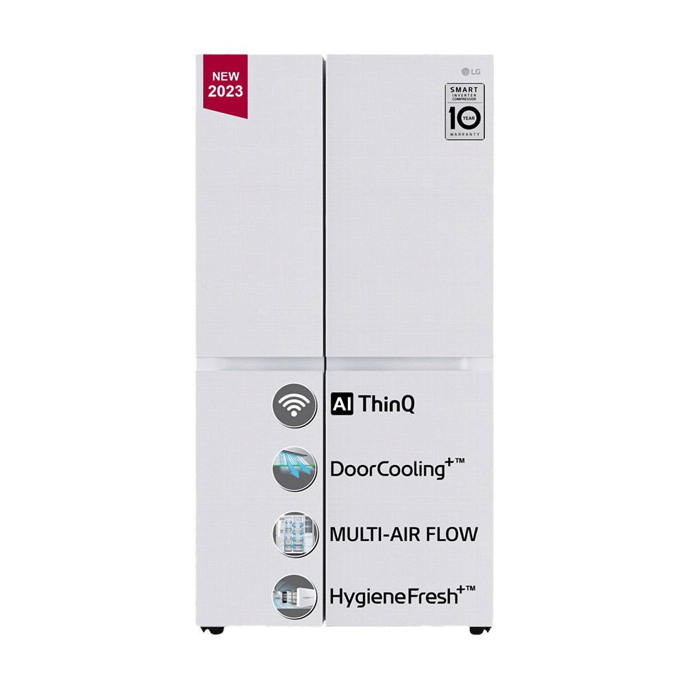 LG 650 Litres 3 Star Frost Free Side by Side Convertible Refrigerator with Smart Inverter Compressor (GLB257DLW3, Linen White) LG 650 Litres 3 Star Frost Free Side by Side Convertible Refrigerator with Smart Inverter Compressor (GLB257DLW3, Linen White)_1