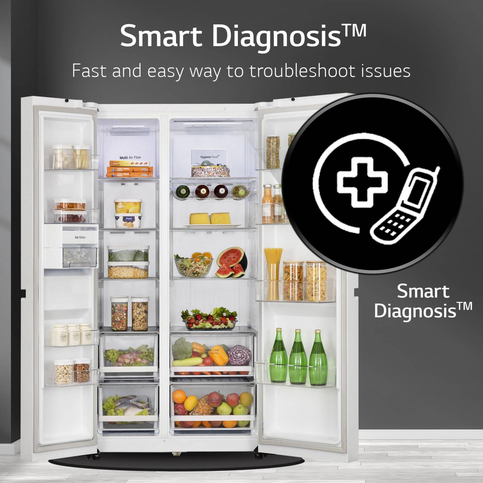 LG 650 Litres 3 Star Frost Free Side by Side Convertible Refrigerator with Smart Inverter Compressor (GLB257DLW3, Linen White) LG 650 Litres 3 Star Frost Free Side by Side Convertible Refrigerator with Smart Inverter Compressor (GLB257DLW3, Linen White)_11