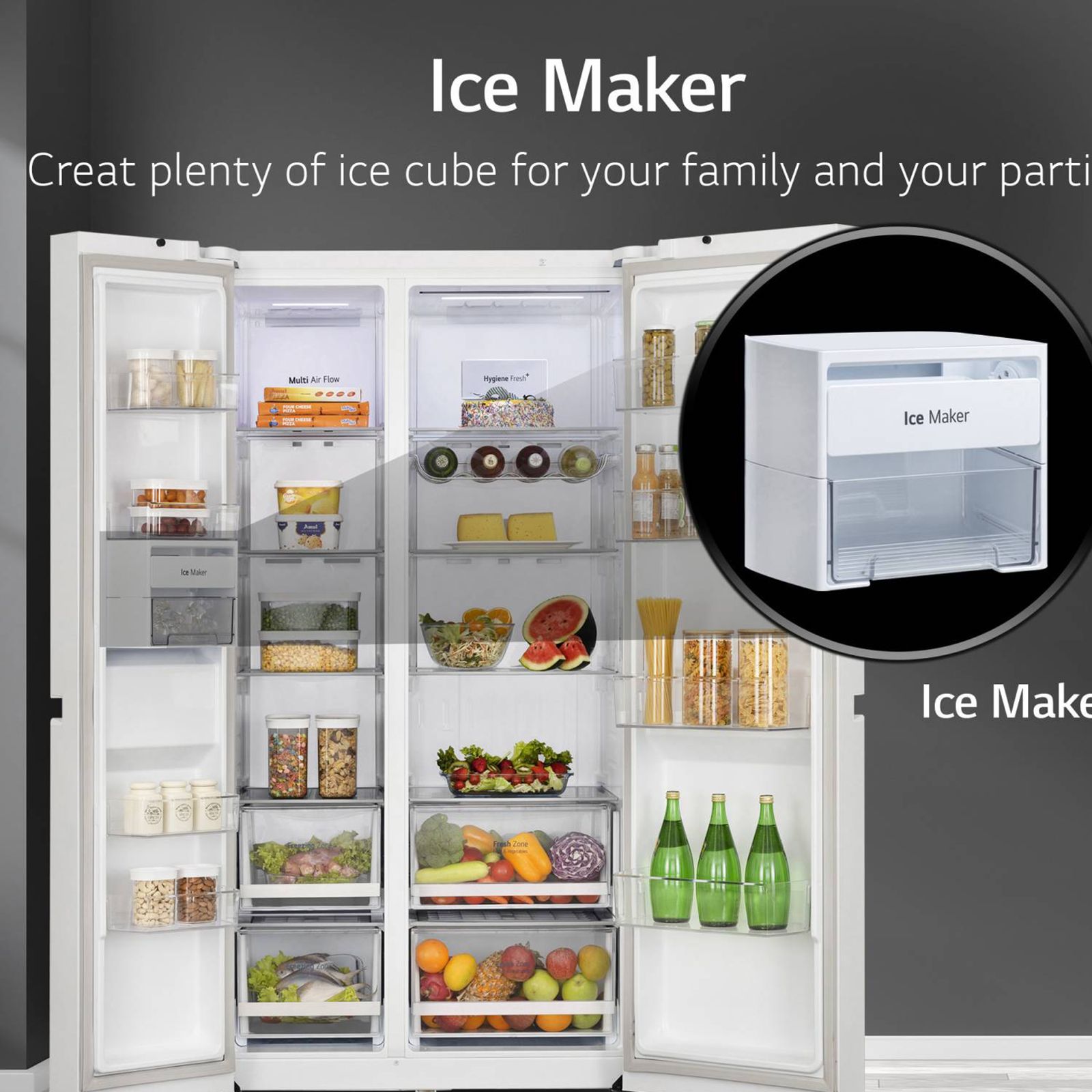LG 650 Litres 3 Star Frost Free Side by Side Convertible Refrigerator with Smart Inverter Compressor (GLB257DLW3, Linen White) LG 650 Litres 3 Star Frost Free Side by Side Convertible Refrigerator with Smart Inverter Compressor (GLB257DLW3, Linen White)_20
