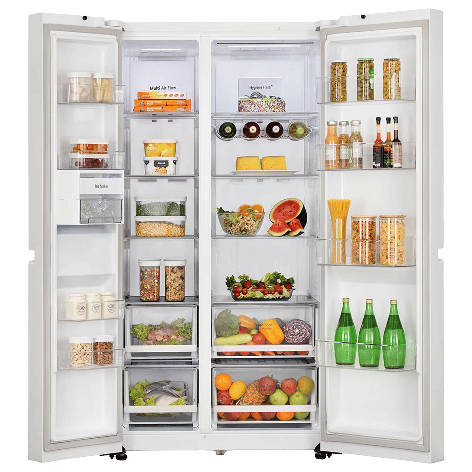 LG 650 Litres 3 Star Frost Free Side by Side Convertible Refrigerator with Smart Inverter Compressor (GLB257DLW3, Linen White) LG 650 Litres 3 Star Frost Free Side by Side Convertible Refrigerator with Smart Inverter Compressor (GLB257DLW3, Linen White)_3