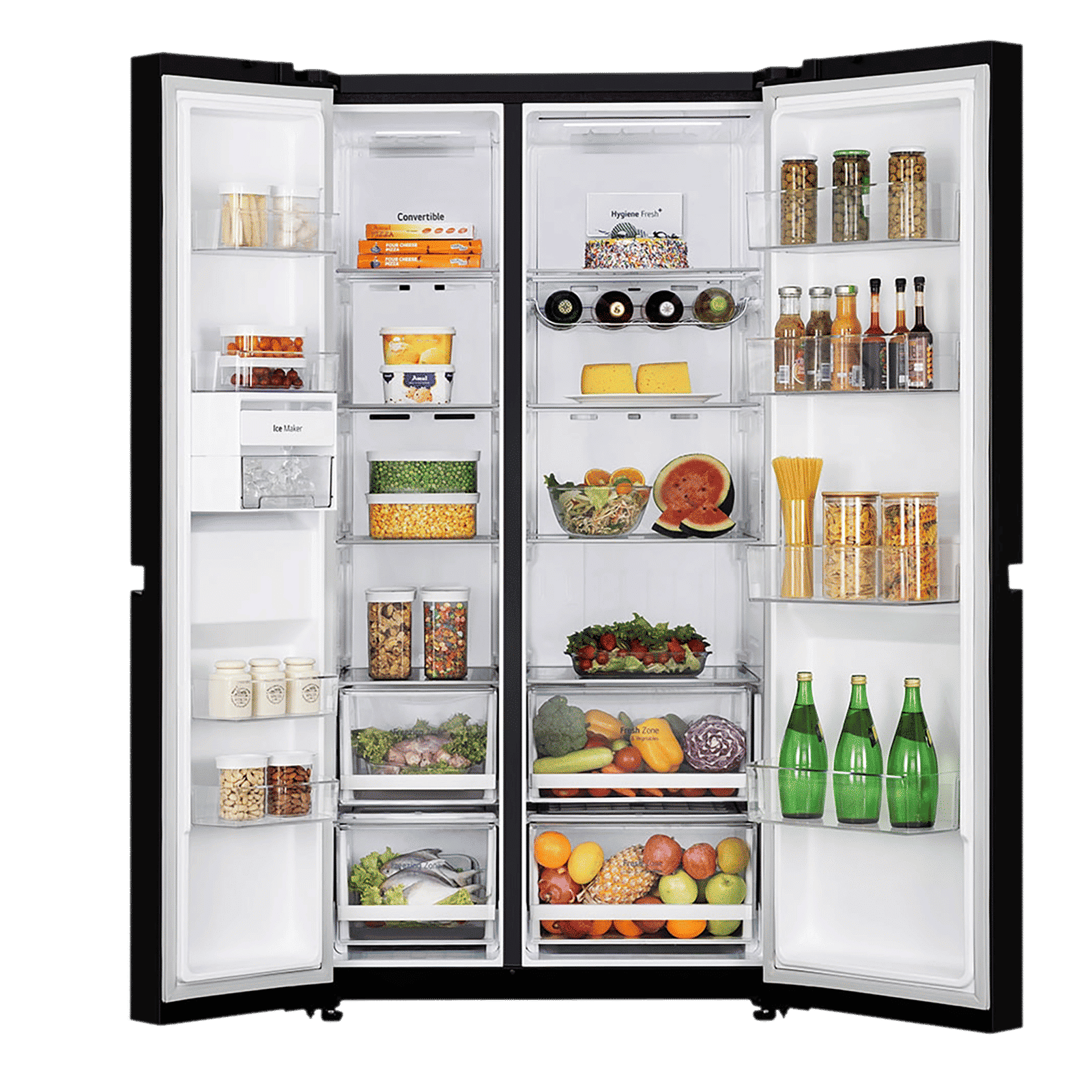 LG 650 Litres 3 Star Frost Free Side by Side Convertible Refrigerator with Smart Inverter Compressor (GLB257DBM3, Black Mirror) LG 650 Litres 3 Star Frost Free Side by Side Convertible Refrigerator with Smart Inverter Compressor (GLB257DBM3, Black Mirror)_5