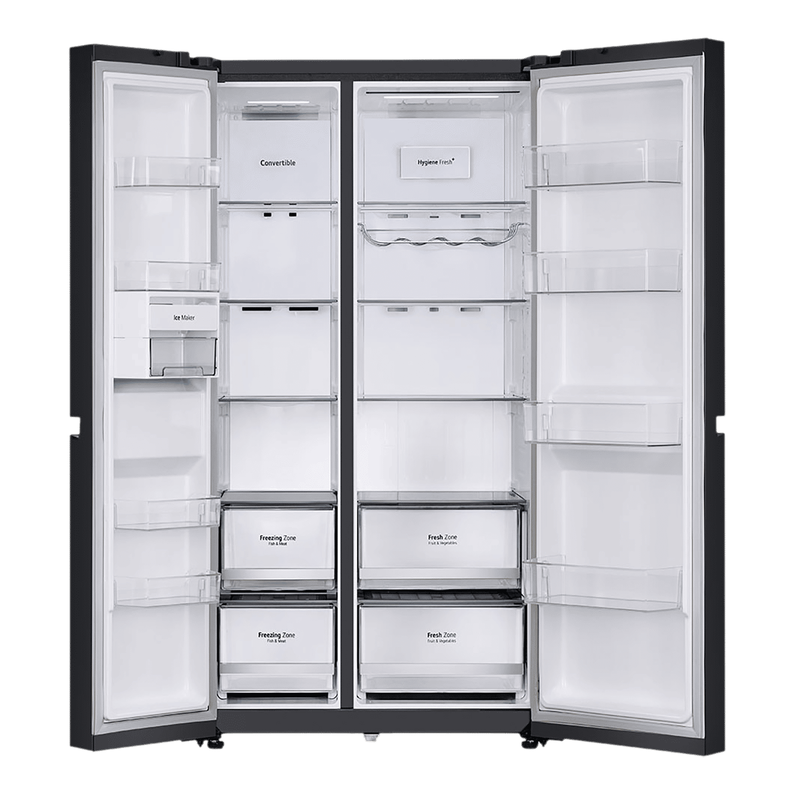 LG 650 Litres 3 Star Frost Free Side by Side Convertible Refrigerator with Smart Inverter Compressor (GLB257DBM3, Black Mirror) LG 650 Litres 3 Star Frost Free Side by Side Convertible Refrigerator with Smart Inverter Compressor (GLB257DBM3, Black Mirror)_6