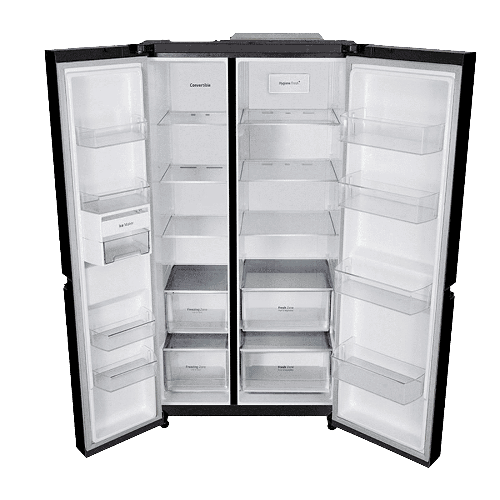 LG 650 Litres 3 Star Frost Free Side by Side Convertible Refrigerator with Door Cooling Plus Technology (GLB257EES3, Ebony Sheen)_11