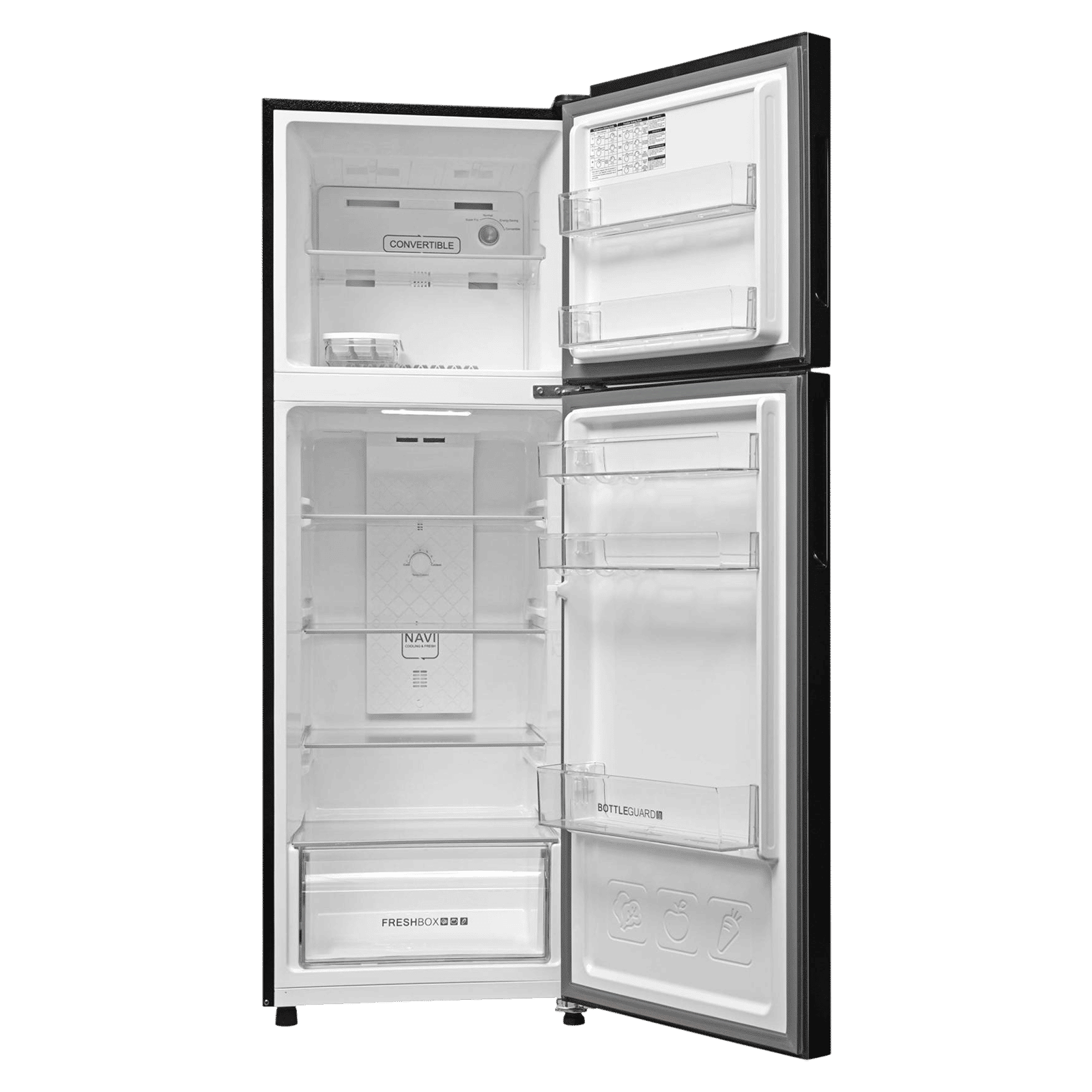 Haier 240 Litres 3 Star Frost Free Double Door Refrigerator with Twin Inverter Technology (HEF253GBP, Black)_4