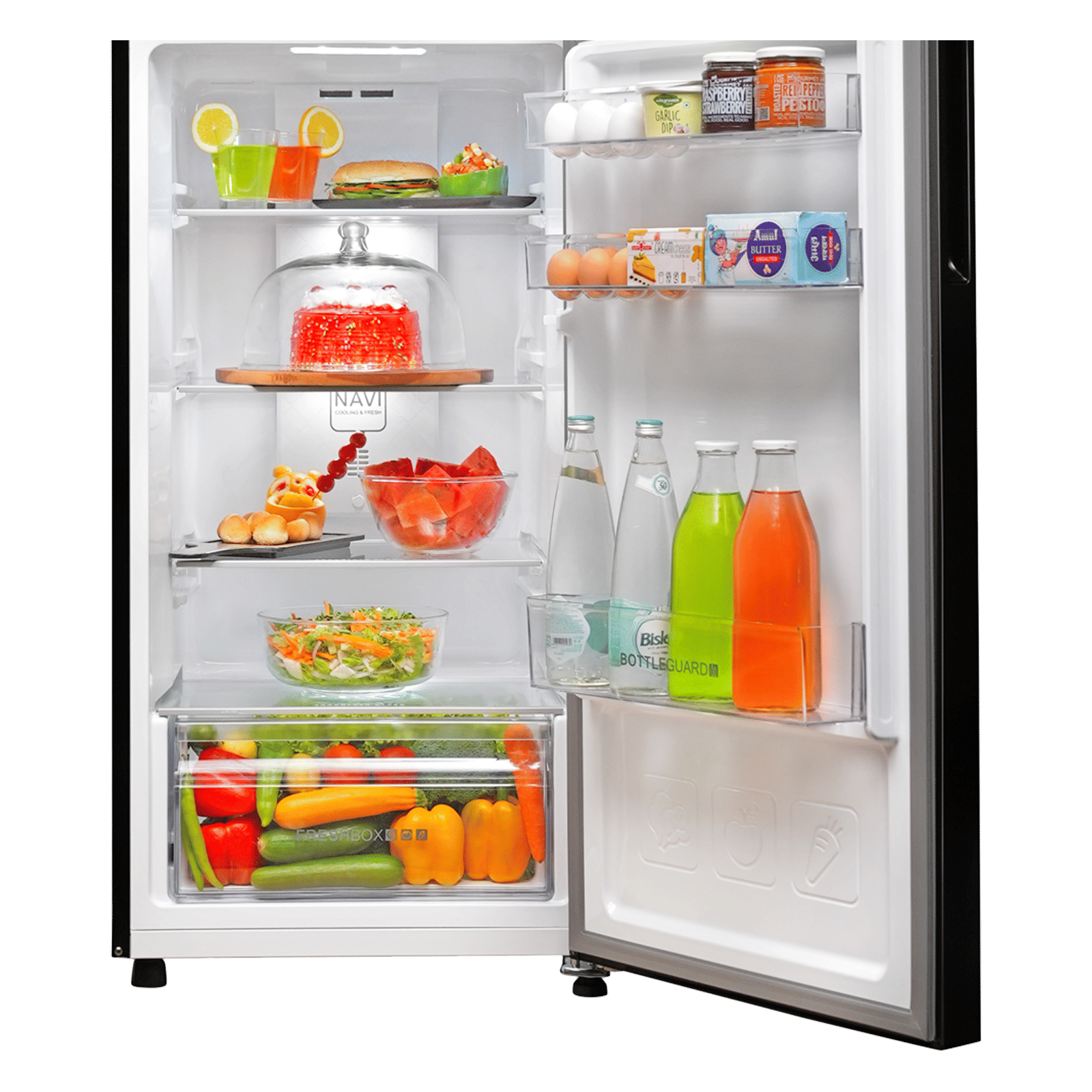 Haier 240 Litres 3 Star Frost Free Double Door Refrigerator with Twin Inverter Technology (HEF253GBP, Black)_5
