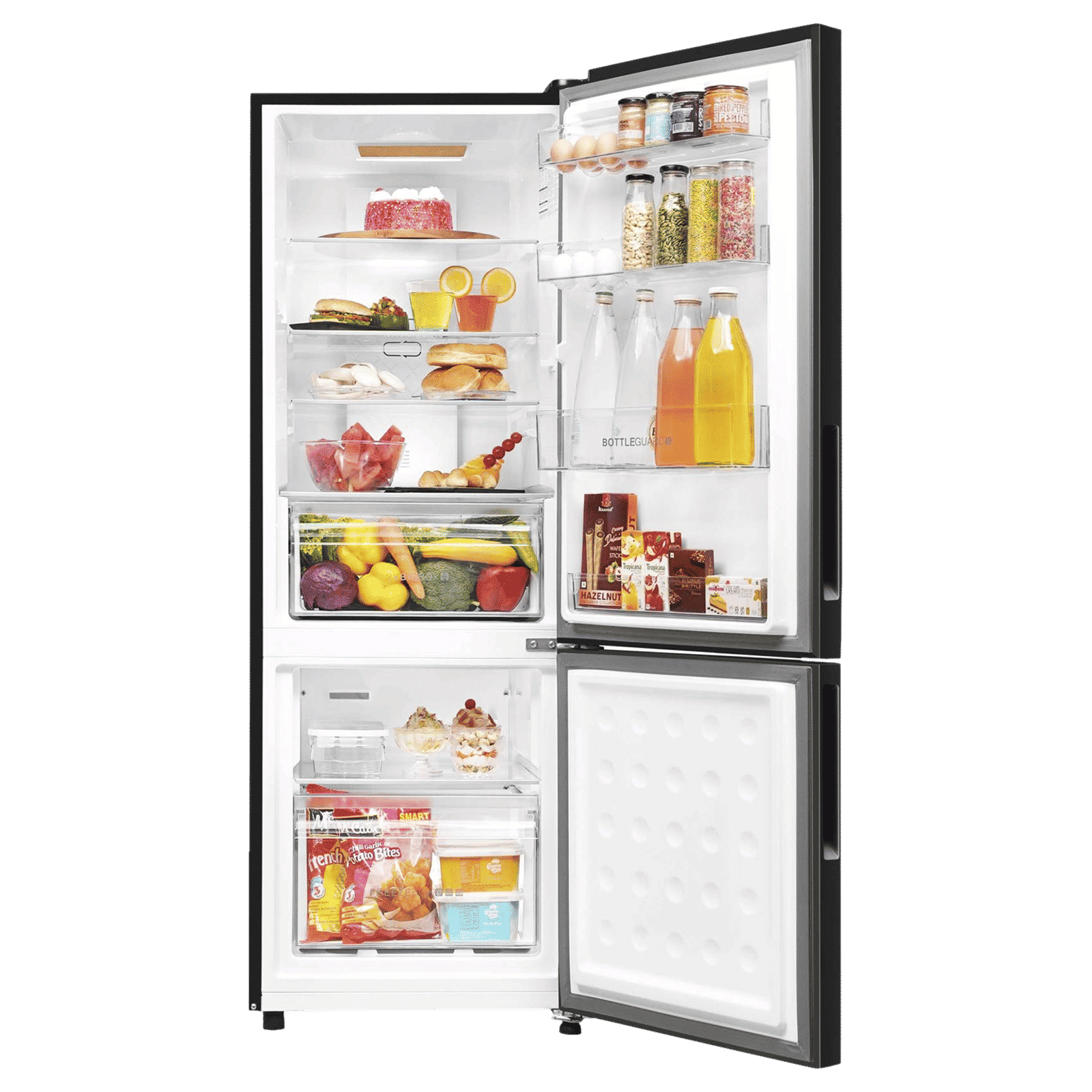 Haier 237 Litres 3 Star Frost Free Double Door Bottom Mount Convertible Refrigerator with Twin Inverter Technology (HEB243GBP, Black)_5