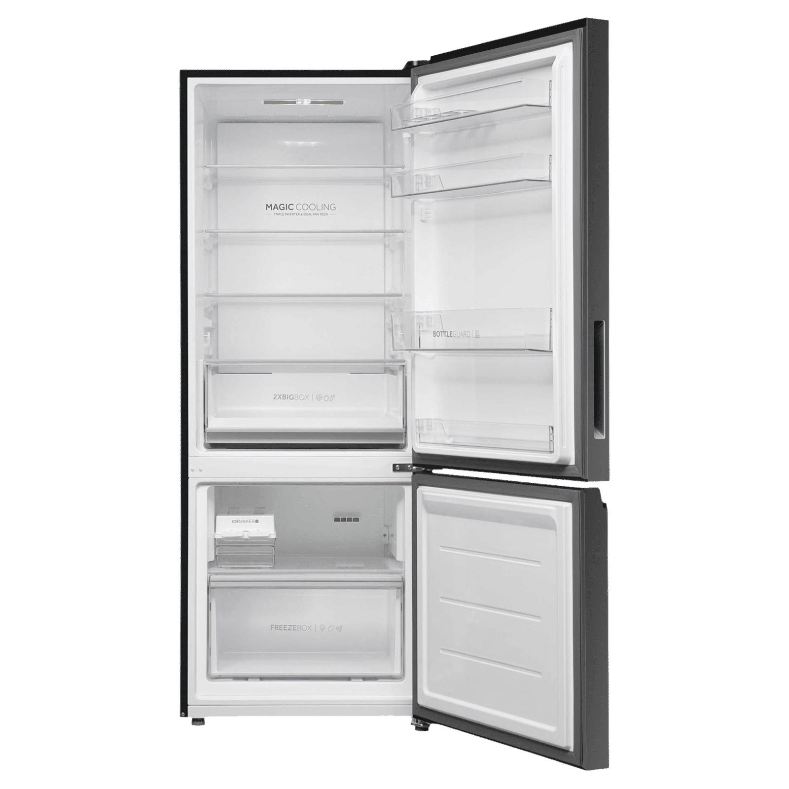 Haier 325 Litres 3 Star Frost Free Double Door Bottom Mount Convertible Refrigerator with Twin Inverter Technology (HEB333GBP, GE Black) Haier 325 Litres 3 Star Frost Free Double Door Bottom Mount Convertible Refrigerator with Twin Inverter Technology (HEB333GBP, GE Black)_4