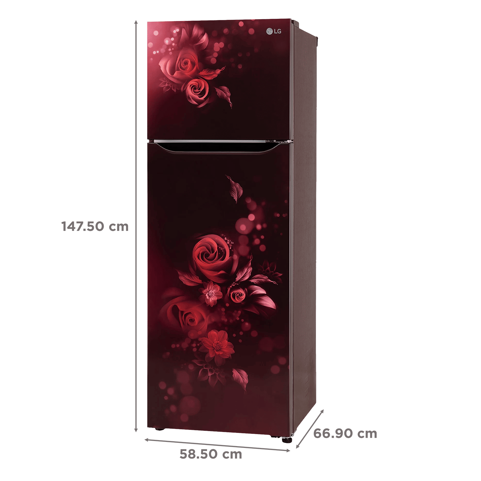 LG 242 Litres 2 Star Frost Free Double Door Refrigerator with Anti Bacterial Gasket (GLN292BSEY, Scarlet Euphoria) LG 242 Litres 2 Star Frost Free Double Door Refrigerator with Anti Bacterial Gasket (GLN292BSEY, Scarlet Euphoria)_3