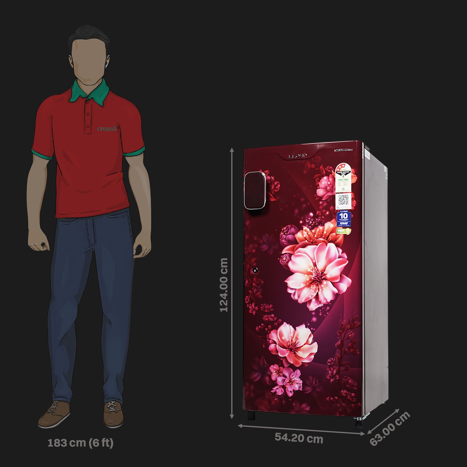 LLOYD 188 Litres 3 Star Direct Cool Single Door Refrigerator with Anti Bacterial Gasket (GLDC203SCWT4JC, Cherry Blossom Wine) LLOYD 188 Litres 3 Star Direct Cool Single Door Refrigerator with Anti Bacterial Gasket (GLDC203SCWT4JC, Cherry Blossom Wine)_2