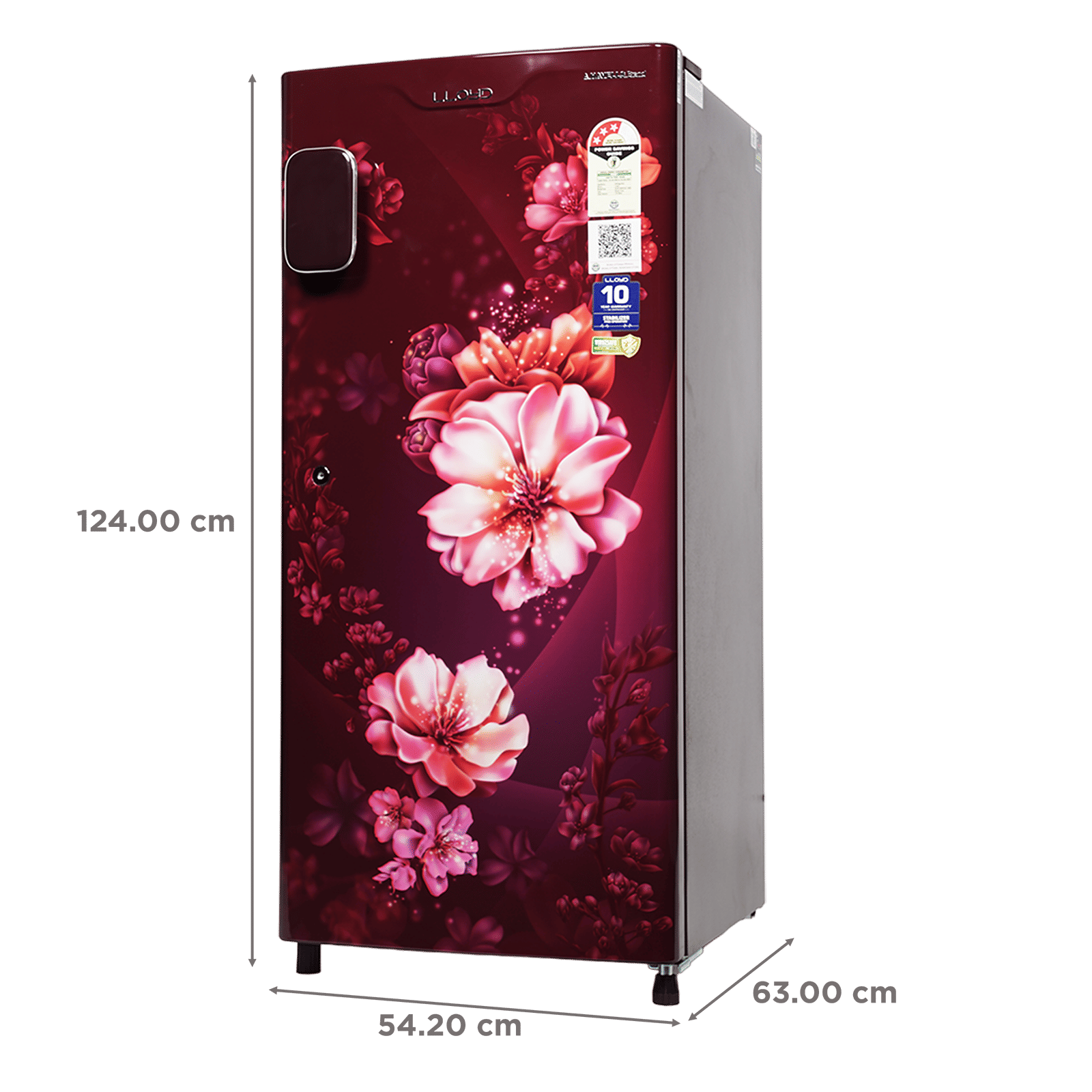 LLOYD 188 Litres 3 Star Direct Cool Single Door Refrigerator with Anti Bacterial Gasket (GLDC203SCWT4JC, Cherry Blossom Wine) LLOYD 188 Litres 3 Star Direct Cool Single Door Refrigerator with Anti Bacterial Gasket (GLDC203SCWT4JC, Cherry Blossom Wine)_3