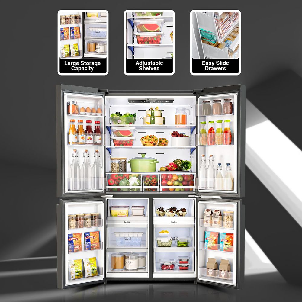 Godrej Eon Velvet 670 Litres Frost Free French Door Convertible Refrigerator with Dual Tech Cooling (RM EONVELVET 685 RIT GR BK, Graphite Black)_11