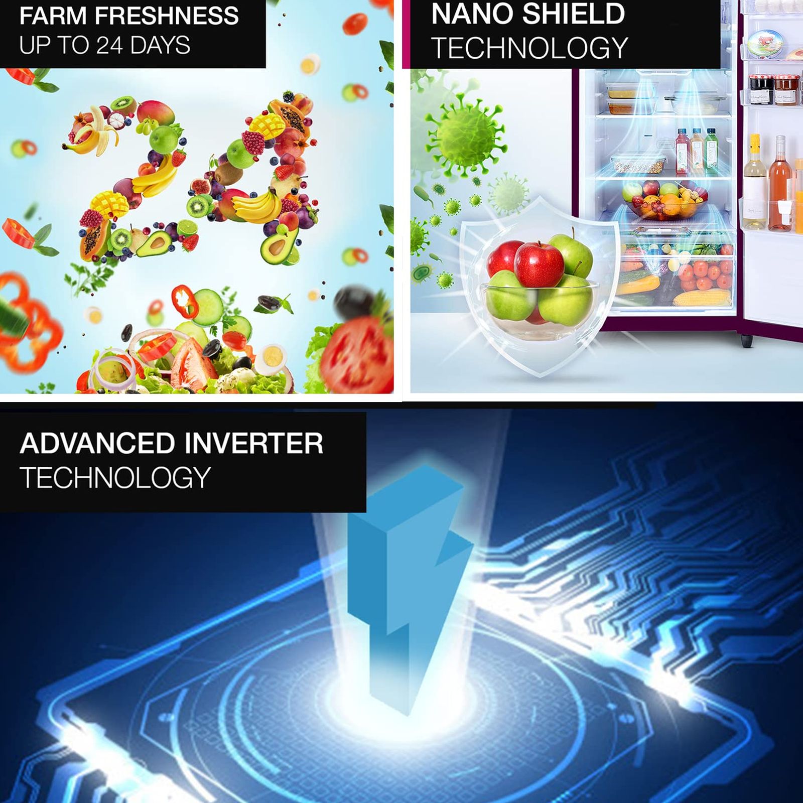 Godrej Eon Alpha 233 Litres 2 Star Frost Free Double Door Refrigerator with Cool Balance Technology (RT EONALPHA 270B RI, Steel Glow) Godrej Eon Alpha 233 Litres 2 Star Frost Free Double Door Refrigerator with Cool Balance Technology (RT EONALPHA 270B RI, Steel Glow)_16