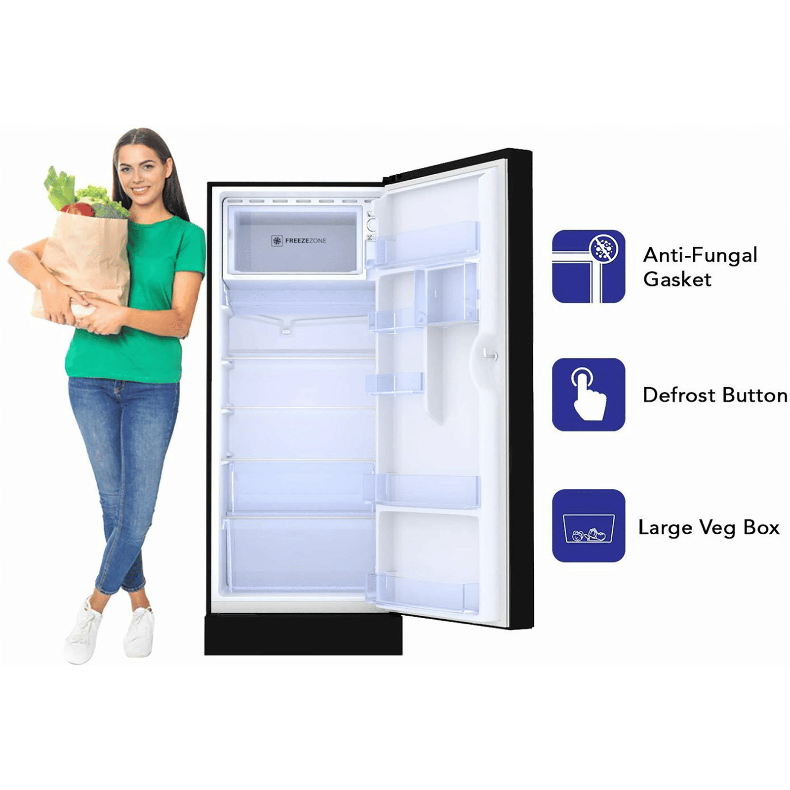 Haier 190 Litres 3 Star Direct Cool Single Door Refrigerator with Stabilizer Free Operation (HRD-2103PSG-P, Spiral Glass) Haier 190 Litres 3 Star Direct Cool Single Door Refrigerator with Stabilizer Free Operation (HRD-2103PSG-P, Spiral Glass)_15