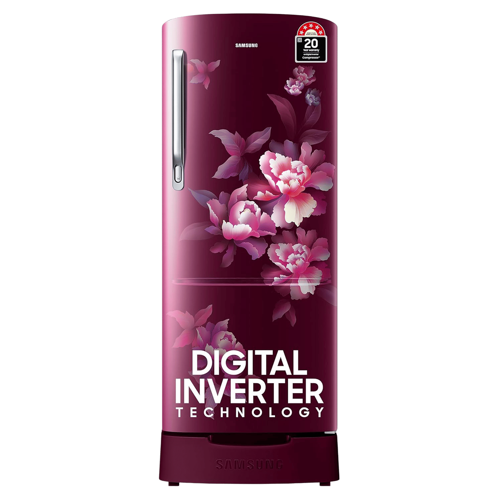 SAMSUNG Stylish Grande 183 Litres 5 Star Direct Cool Single Door Refrigerator with Anti Bacterial Gasket (RR20D2825HN/NL, Himalaya Poppy Red) SAMSUNG Stylish Grande 183 Litres 5 Star Direct Cool Single Door Refrigerator with Anti Bacterial Gasket (RR20D2825HN/NL, Himalaya Poppy Red)_1