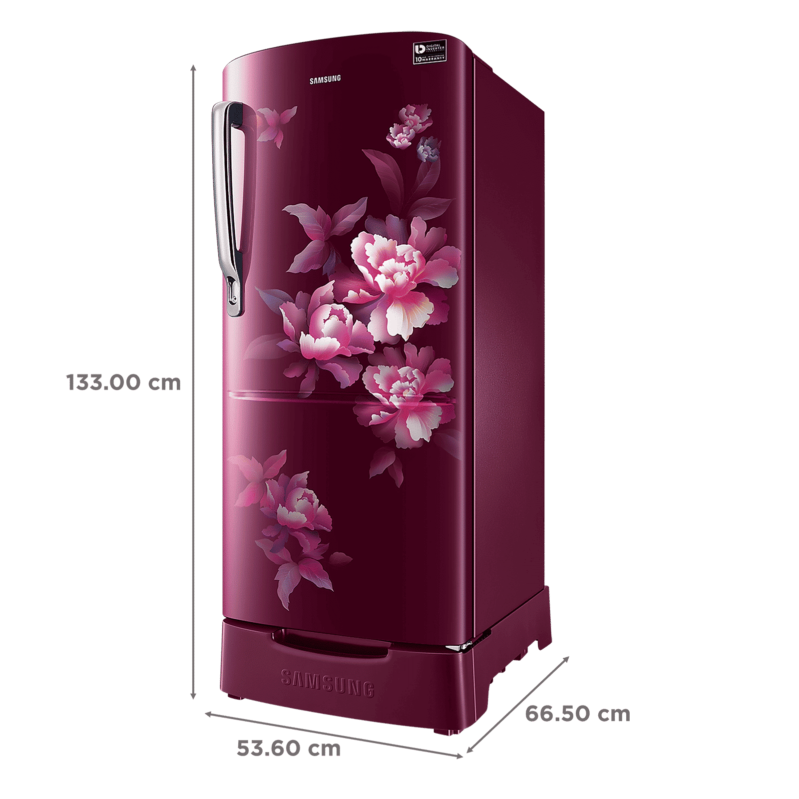 SAMSUNG Stylish Grande 183 Litres 5 Star Direct Cool Single Door Refrigerator with Anti Bacterial Gasket (RR20D2825HN/NL, Himalaya Poppy Red) SAMSUNG Stylish Grande 183 Litres 5 Star Direct Cool Single Door Refrigerator with Anti Bacterial Gasket (RR20D2825HN/NL, Himalaya Poppy Red)_3