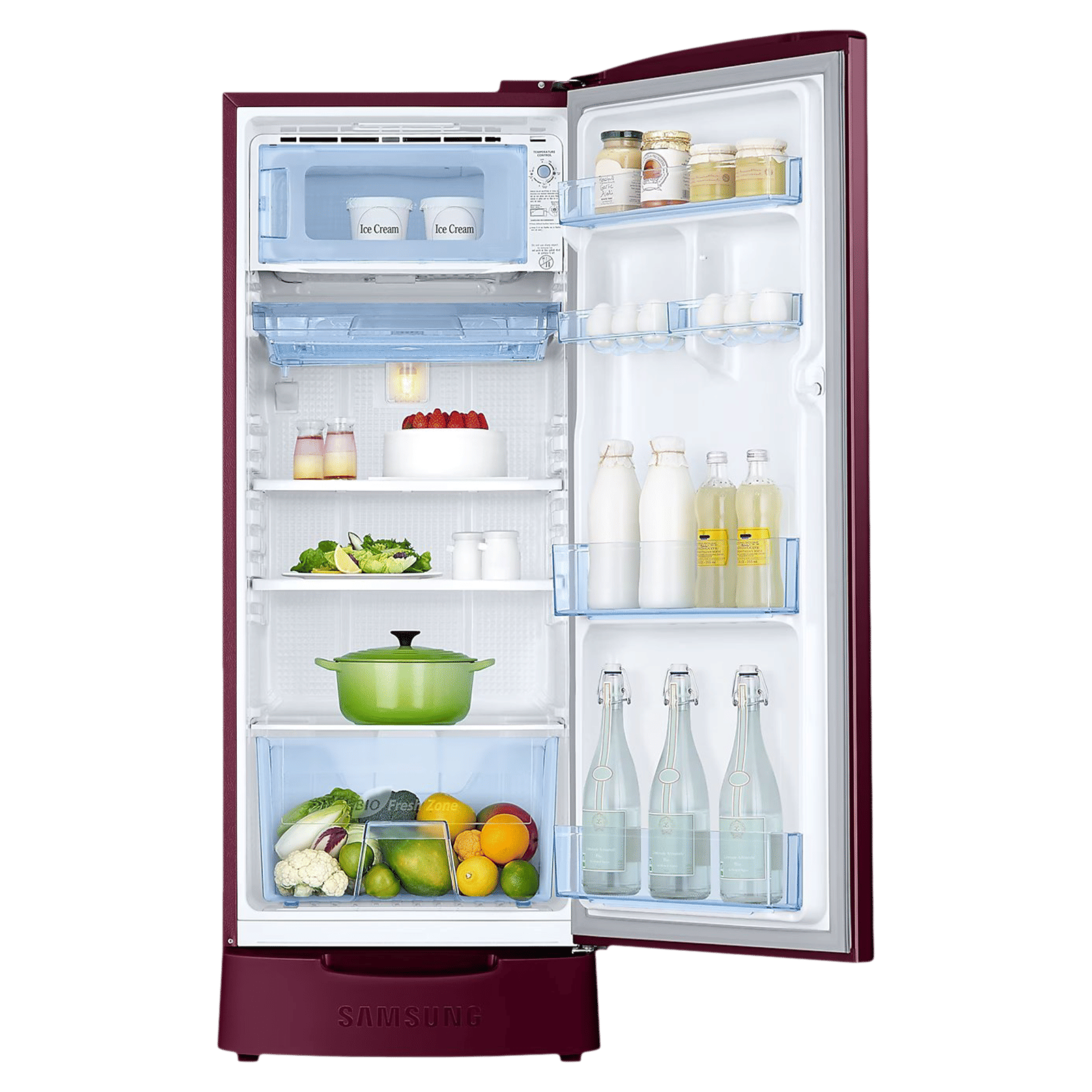 SAMSUNG Stylish Grande 183 Litres 5 Star Direct Cool Single Door Refrigerator with Anti Bacterial Gasket (RR20D2825RZ/NL, Burgundy Red) SAMSUNG Stylish Grande 183 Litres 5 Star Direct Cool Single Door Refrigerator with Anti Bacterial Gasket (RR20D2825RZ/NL, Burgundy Red)_5