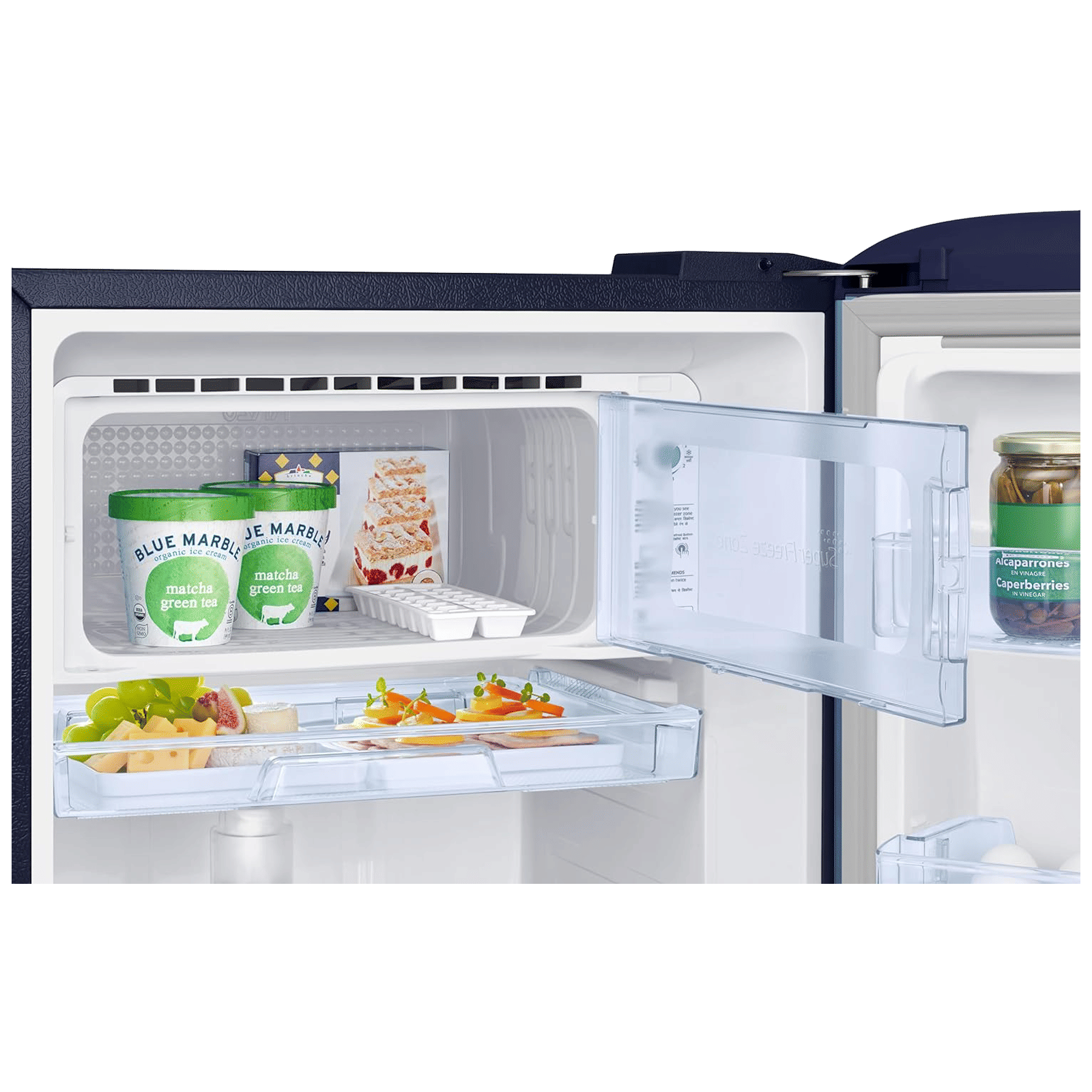 SAMSUNG Horizontal Curve 215 Litres 5 Star Direct Cool Single Door Refrigerator with Anti Bacterial Gasket (RR23D2H359U/HL, Paradise Bloom Blue)_5