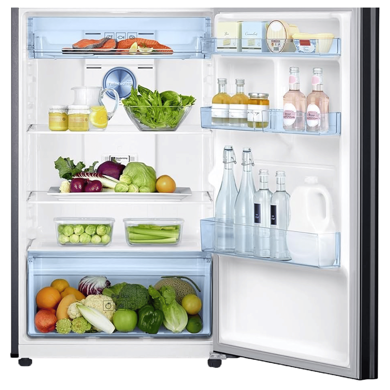 SAMSUNG 363 Litres 3 Star Frost Free Double Door Convertible Refrigerator with Anti Bacterial Gasket (RT39C553EBX/HL, Luxe Black)_14