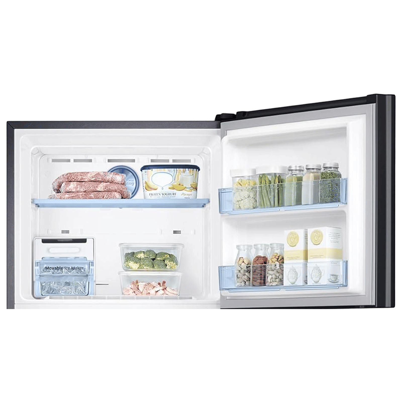 SAMSUNG 363 Litres 3 Star Frost Free Double Door Convertible Refrigerator with Anti Bacterial Gasket (RT39C553EBX/HL, Luxe Black)_7