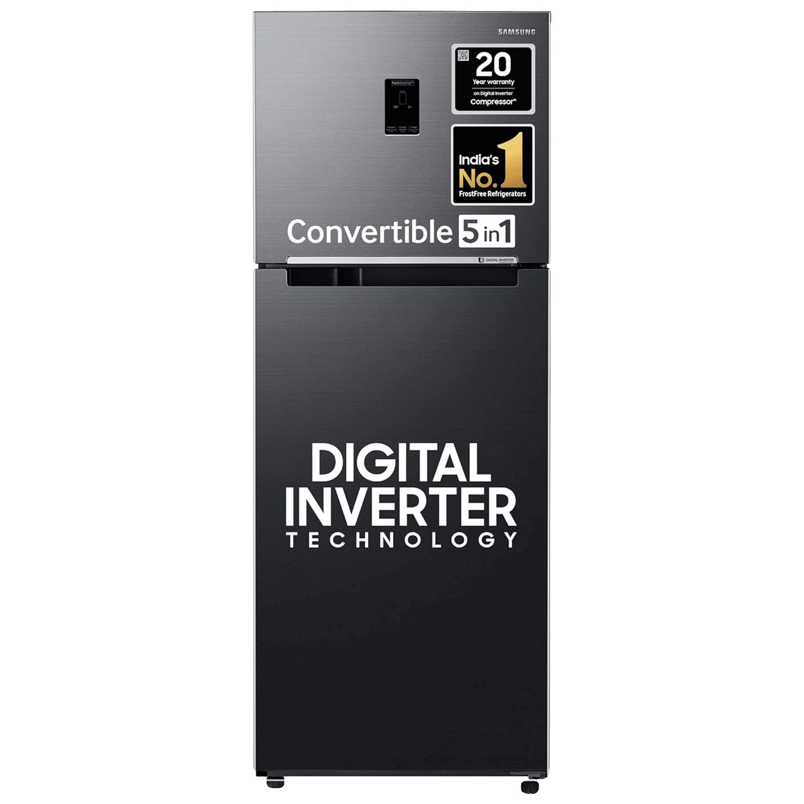 SAMSUNG 385 Litres 2 Star Frost Free Double Door Convertible Refrigerator with Twin Cooling Plus Technology (RT42C5532BXHL, Luxe Black) SAMSUNG 385 Litres 2 Star Frost Free Double Door Convertible Refrigerator with Twin Cooling Plus Technology (RT42C5532BXHL, Luxe Black)_1
