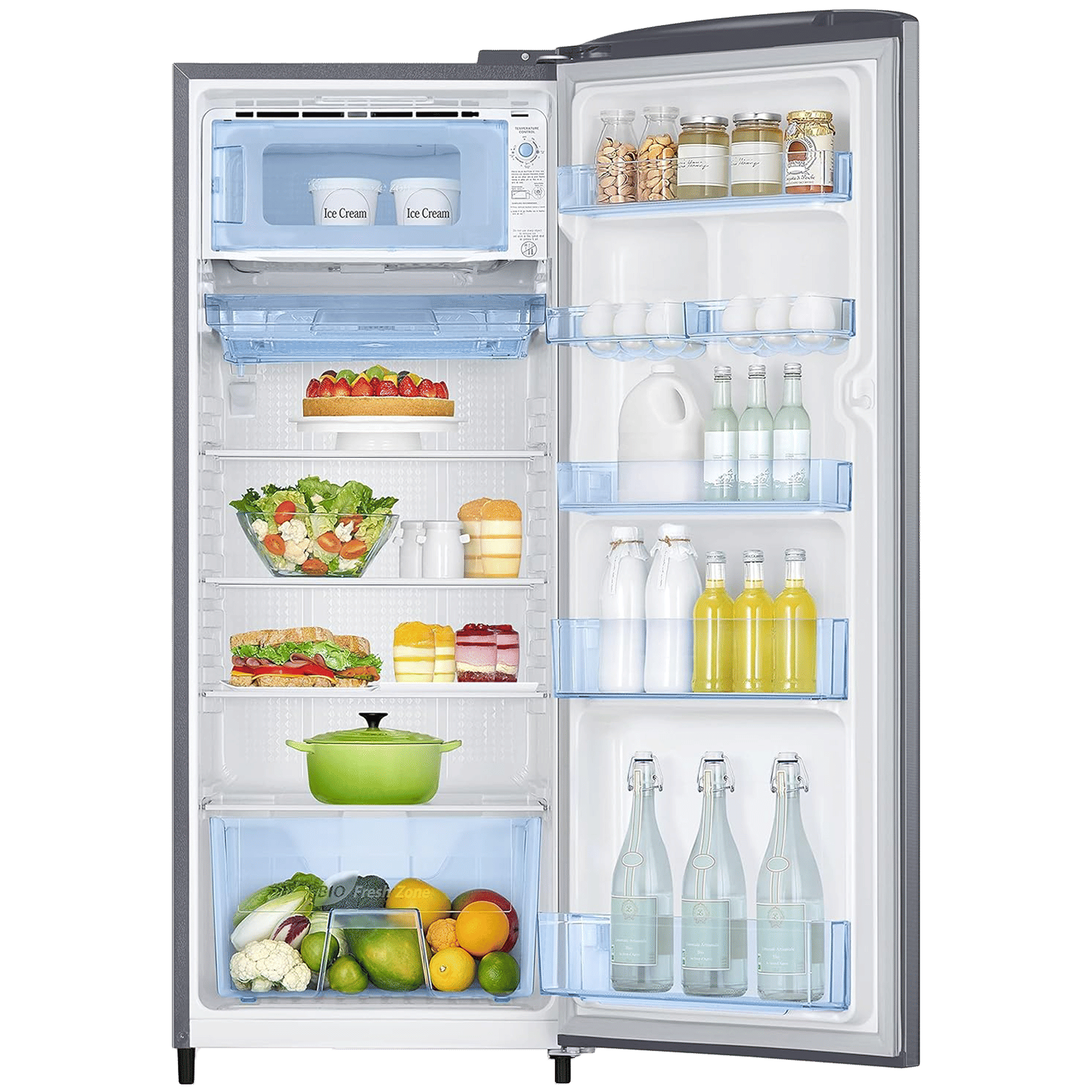 SAMSUNG Stylish Grande 223 Litres 3 Star Direct Cool Single Door Refrigerator with Anti Bacterial Gasket (RR24C2723S8/NL, Elegant Inox) SAMSUNG Stylish Grande 223 Litres 3 Star Direct Cool Single Door Refrigerator with Anti Bacterial Gasket (RR24C2723S8/NL, Elegant Inox)_5