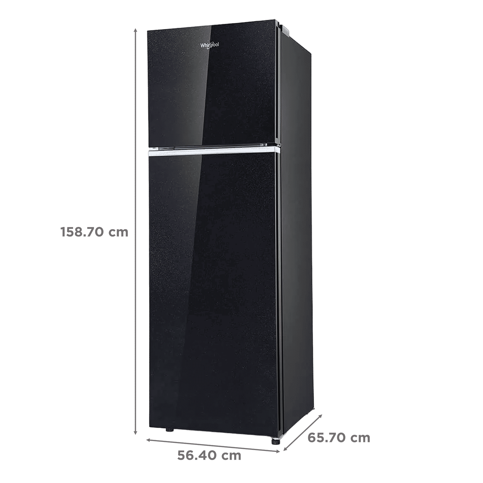 Whirlpool Neofresh 235 Litres 2 Star Frost Free Double Door Refrigerator with Intellisense Inverter Technology (22052, Crystal Black) Whirlpool Neofresh 235 Litres 2 Star Frost Free Double Door Refrigerator with Intellisense Inverter Technology (22052, Crystal Black)_3