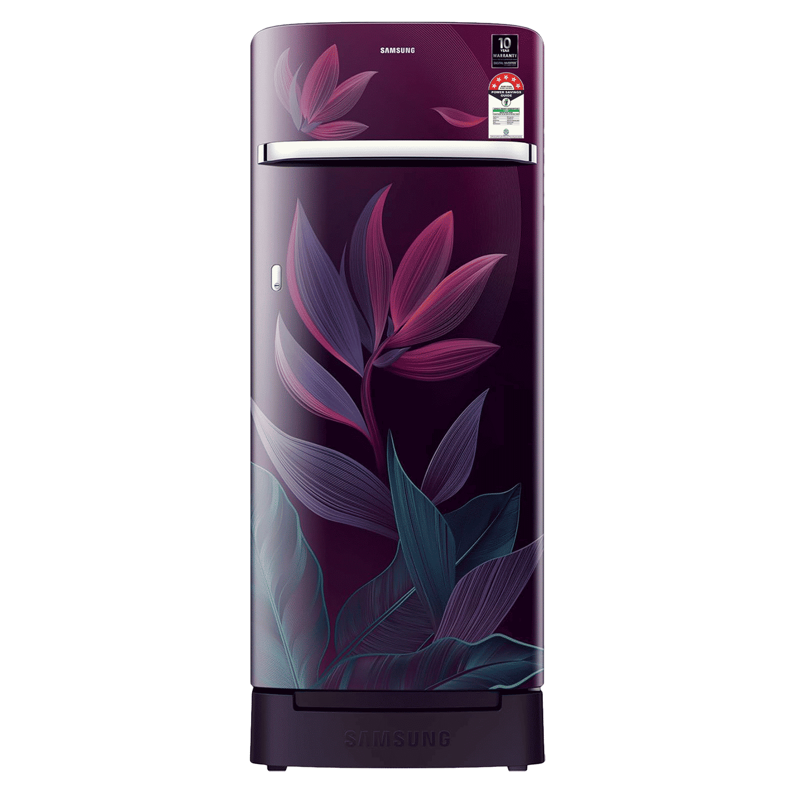 SAMSUNG Horizontal Curve 215 Litres 5 Star Direct Cool Single Door Refrigerator with Base Stand Drawer (RR23D2H259R/HL, Paradise Bloom Purple) SAMSUNG Horizontal Curve 215 Litres 5 Star Direct Cool Single Door Refrigerator with Base Stand Drawer (RR23D2H259R/HL, Paradise Bloom Purple)_1