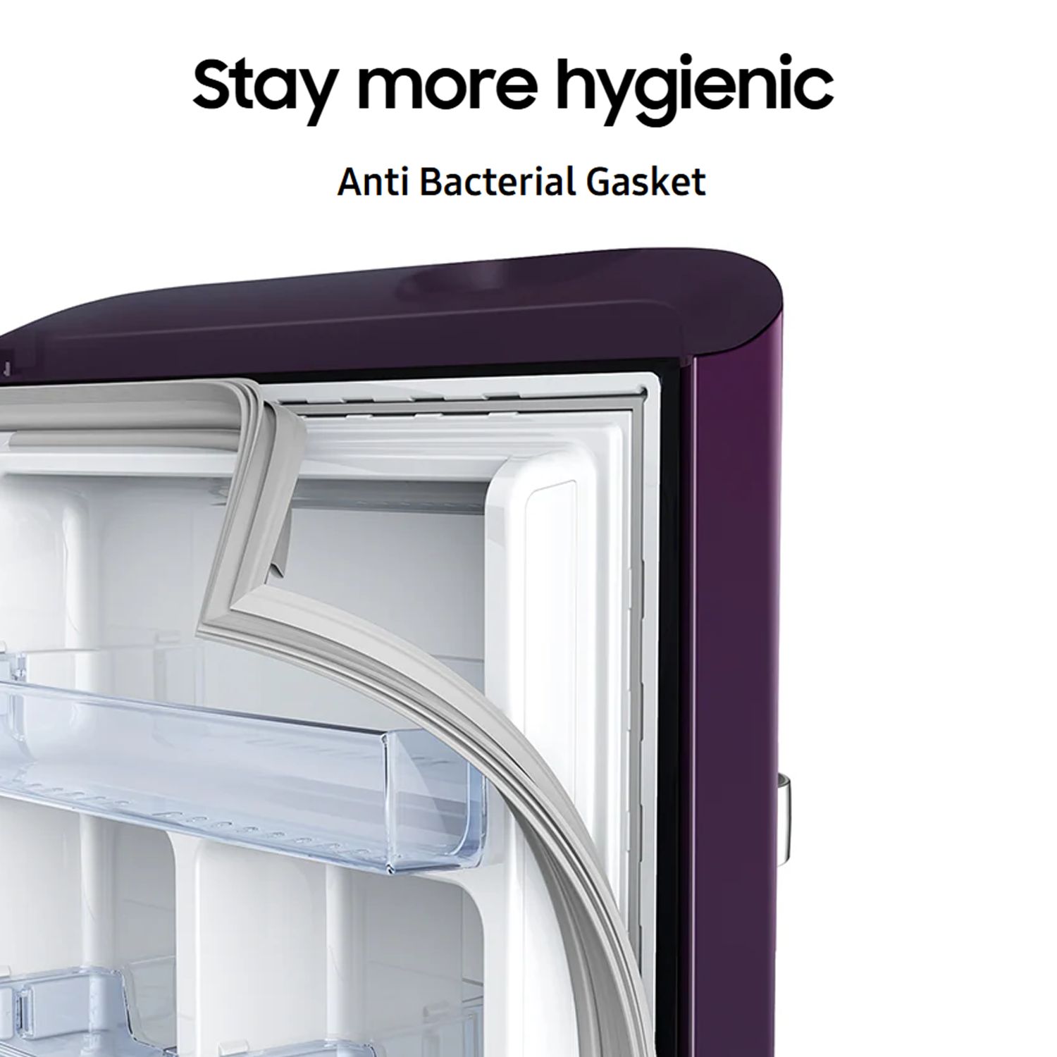 SAMSUNG Horizontal Curve 215 Litres 5 Star Direct Cool Single Door Refrigerator with Base Stand Drawer (RR23D2H259R/HL, Paradise Bloom Purple) SAMSUNG Horizontal Curve 215 Litres 5 Star Direct Cool Single Door Refrigerator with Base Stand Drawer (RR23D2H259R/HL, Paradise Bloom Purple)_20