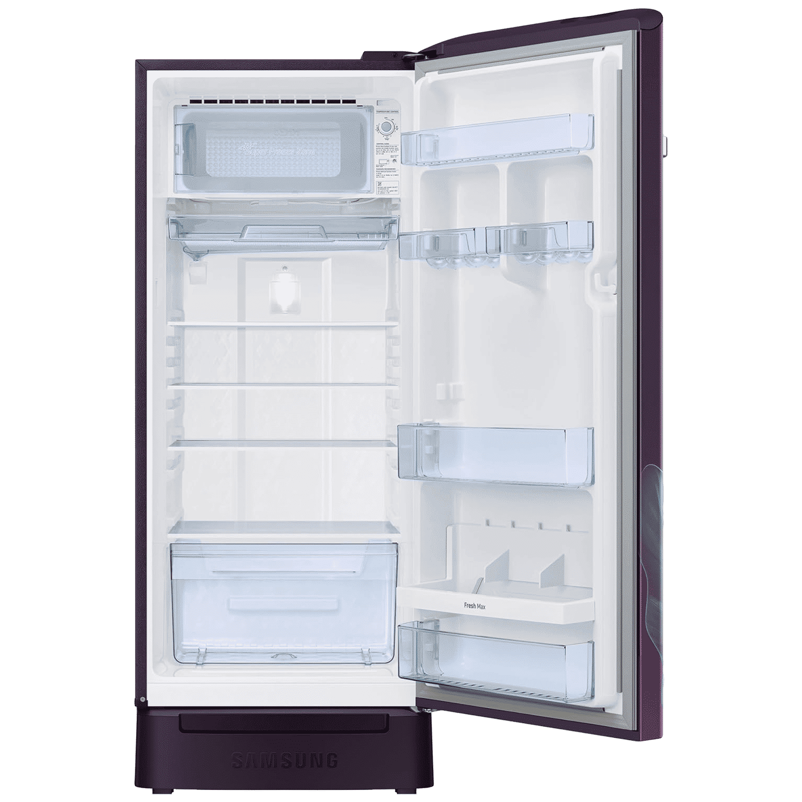 SAMSUNG Horizontal Curve 215 Litres 5 Star Direct Cool Single Door Refrigerator with Base Stand Drawer (RR23D2H259R/HL, Paradise Bloom Purple) SAMSUNG Horizontal Curve 215 Litres 5 Star Direct Cool Single Door Refrigerator with Base Stand Drawer (RR23D2H259R/HL, Paradise Bloom Purple)_5