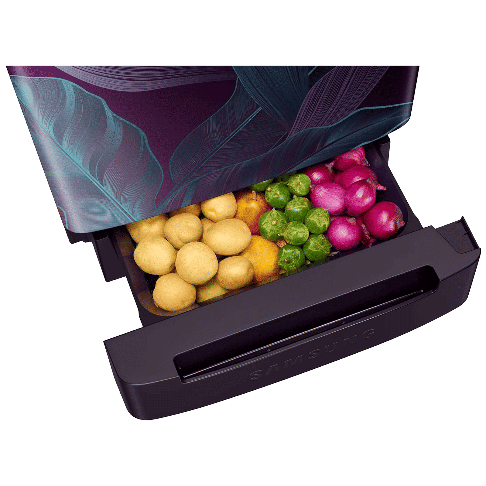 SAMSUNG Horizontal Curve 215 Litres 5 Star Direct Cool Single Door Refrigerator with Base Stand Drawer (RR23D2H259R/HL, Paradise Bloom Purple) SAMSUNG Horizontal Curve 215 Litres 5 Star Direct Cool Single Door Refrigerator with Base Stand Drawer (RR23D2H259R/HL, Paradise Bloom Purple)_8