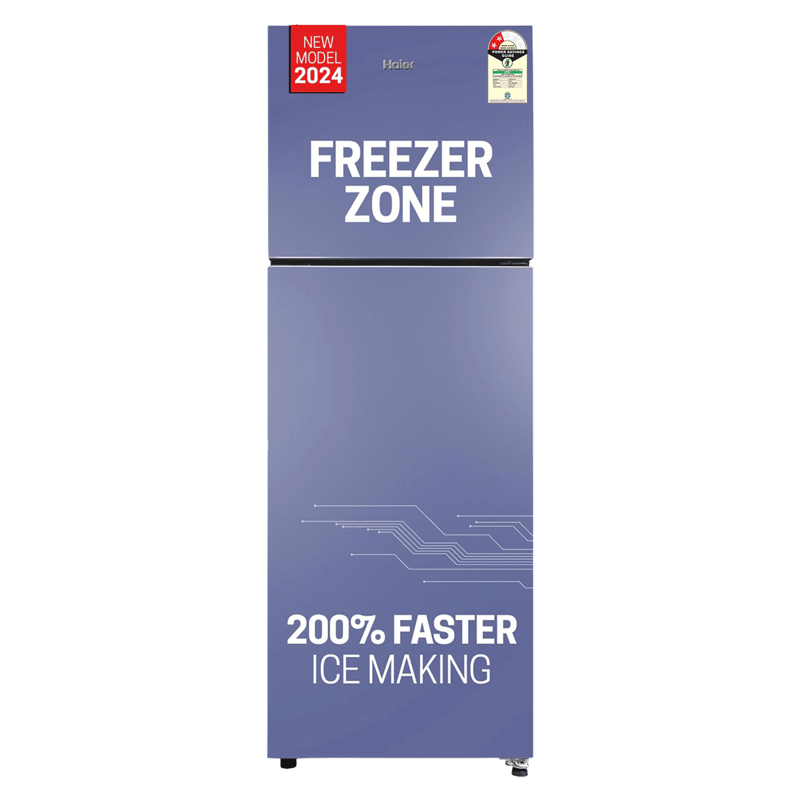 Haier 240 Litres 2 Star Frost Free Double Door Refrigerator with Anti-Bacterial Gasket (HEF252ERBP, Radish Blue) Haier 240 Litres 2 Star Frost Free Double Door Refrigerator with Anti-Bacterial Gasket (HEF252ERBP, Radish Blue)_1