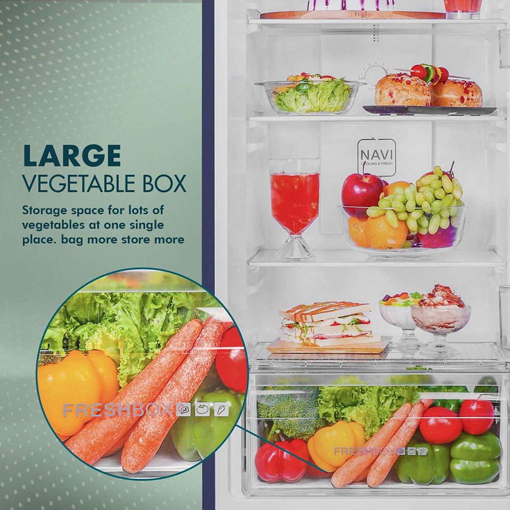 Haier 240 Litres 2 Star Frost Free Double Door Refrigerator with Anti-Bacterial Gasket (HEF252ERBP, Radish Blue) Haier 240 Litres 2 Star Frost Free Double Door Refrigerator with Anti-Bacterial Gasket (HEF252ERBP, Radish Blue)_13