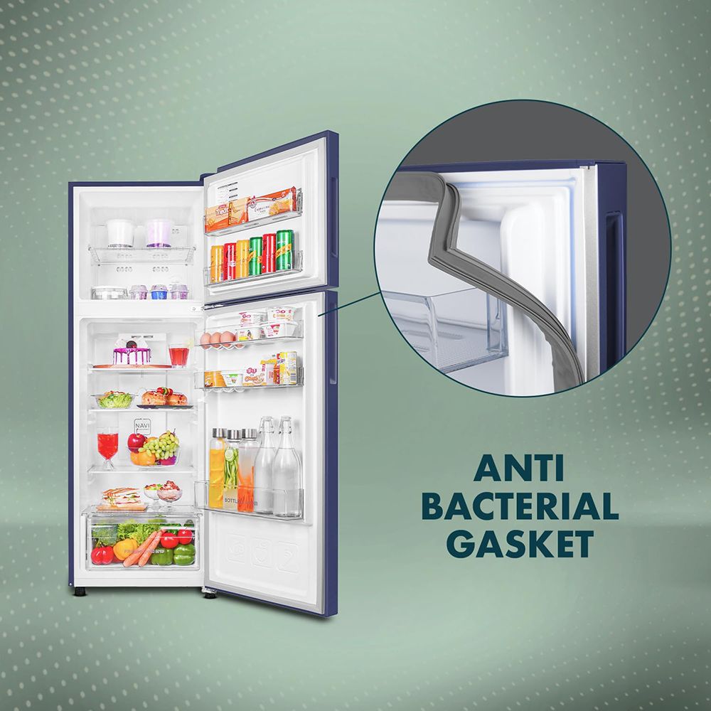 Haier 240 Litres 2 Star Frost Free Double Door Refrigerator with Anti-Bacterial Gasket (HEF252ERBP, Radish Blue) Haier 240 Litres 2 Star Frost Free Double Door Refrigerator with Anti-Bacterial Gasket (HEF252ERBP, Radish Blue)_14