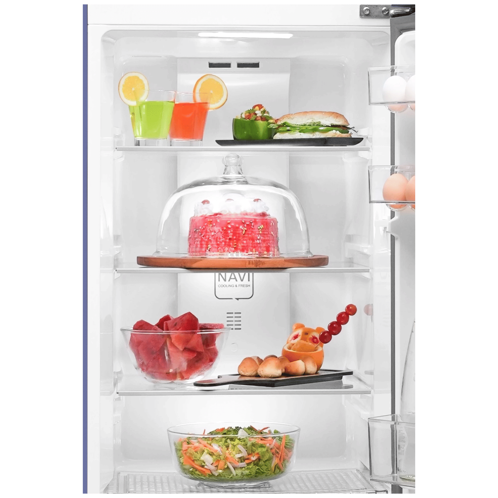 Haier 240 Litres 2 Star Frost Free Double Door Refrigerator with Anti-Bacterial Gasket (HEF252ERBP, Radish Blue) Haier 240 Litres 2 Star Frost Free Double Door Refrigerator with Anti-Bacterial Gasket (HEF252ERBP, Radish Blue)_16