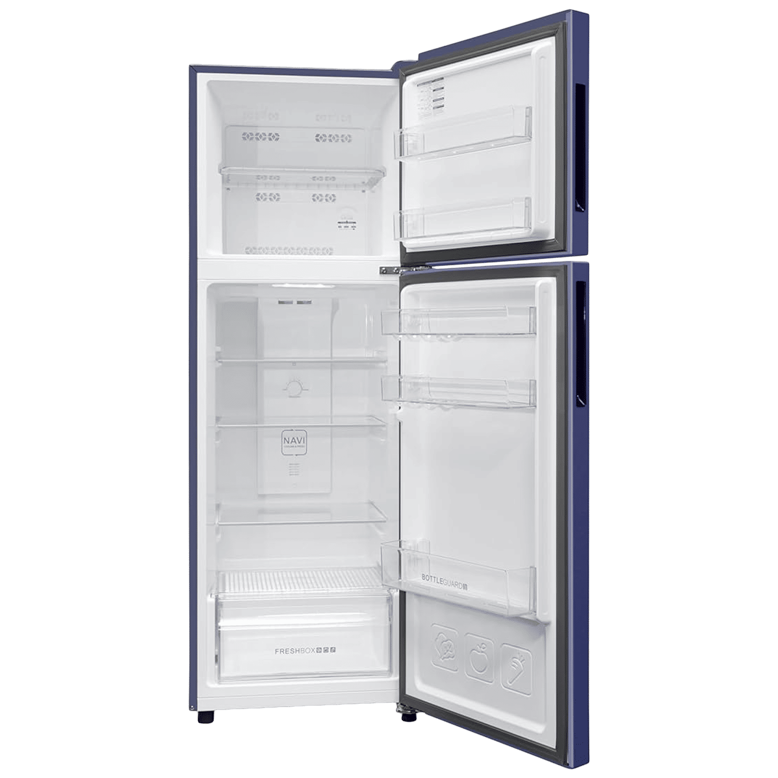 Haier 240 Litres 2 Star Frost Free Double Door Refrigerator with Anti-Bacterial Gasket (HEF252ERBP, Radish Blue) Haier 240 Litres 2 Star Frost Free Double Door Refrigerator with Anti-Bacterial Gasket (HEF252ERBP, Radish Blue)_6